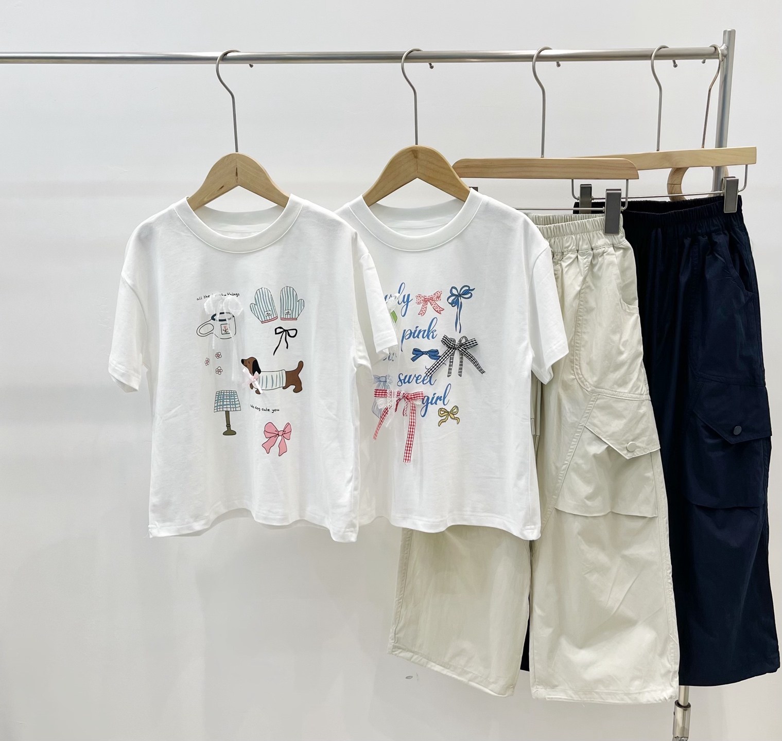 Camiseta de lazo de mariposa P79.9@, pantalones de trabajo de secado rápido tipo paracaidista P99.9@ venta rápida. Tall…