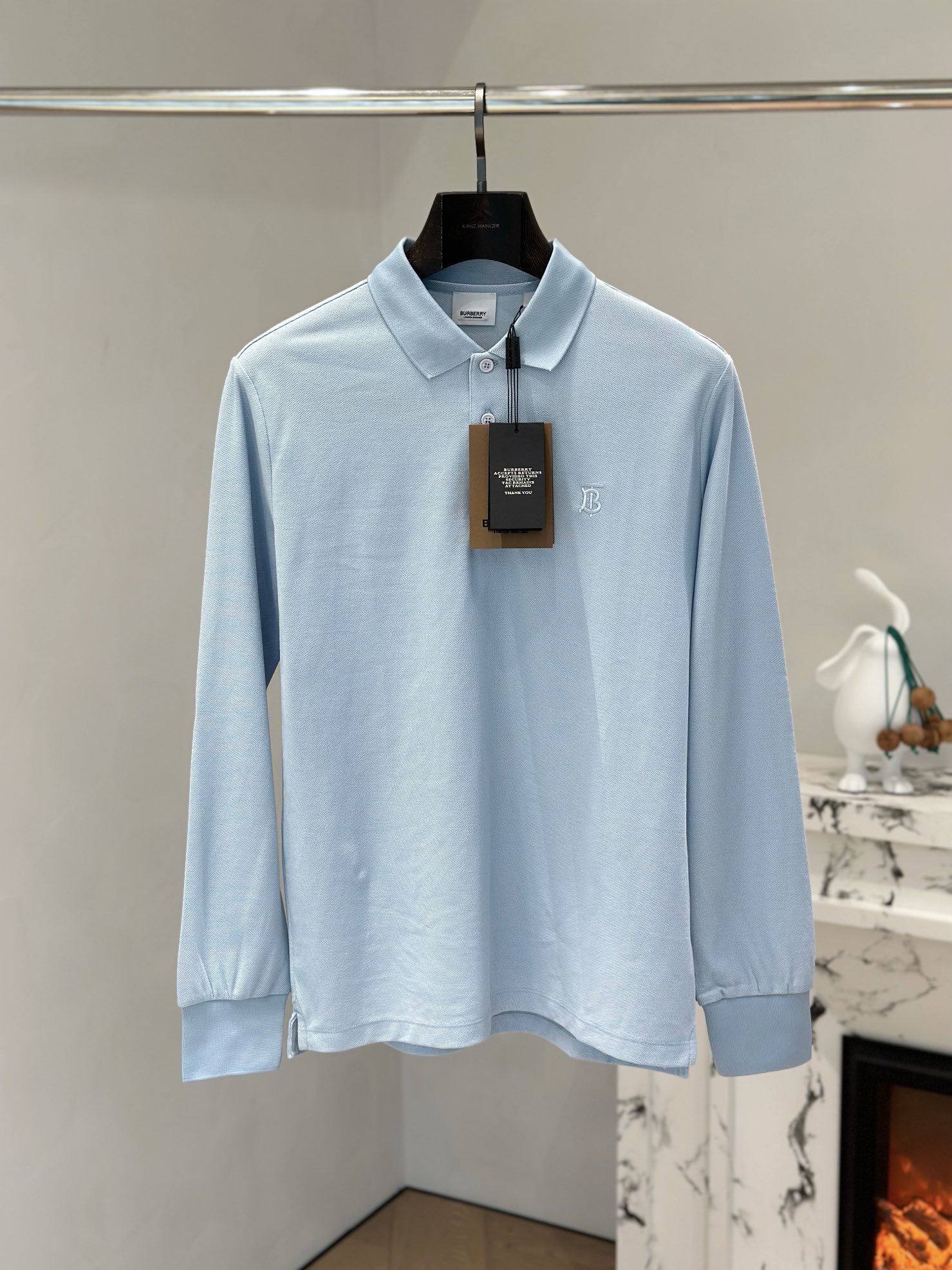 Burberry Clothing Polo Embroidery Men Cotton Long Sleeve