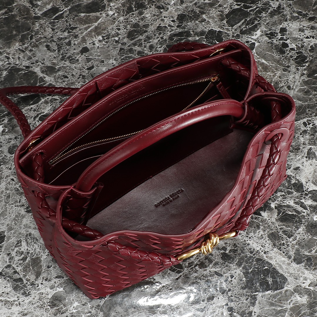 Bottega Veneta Andiamo Medium Bag: Hand-Woven Leather, Burgundy Elegance 8 i1698254546 823 6