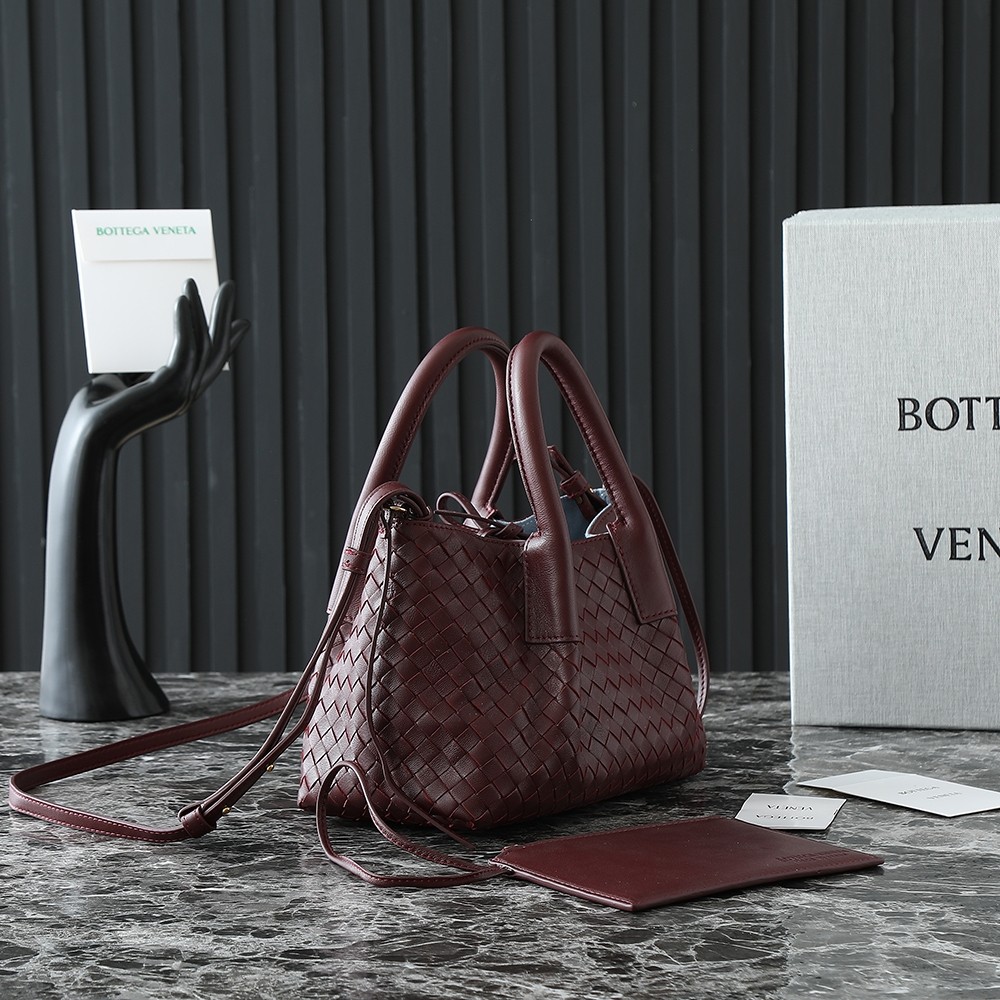 Bottega Veneta Mini Pinacoteca Handbag, Burgundy Leather Woven Design 2 a1744816411251 6221