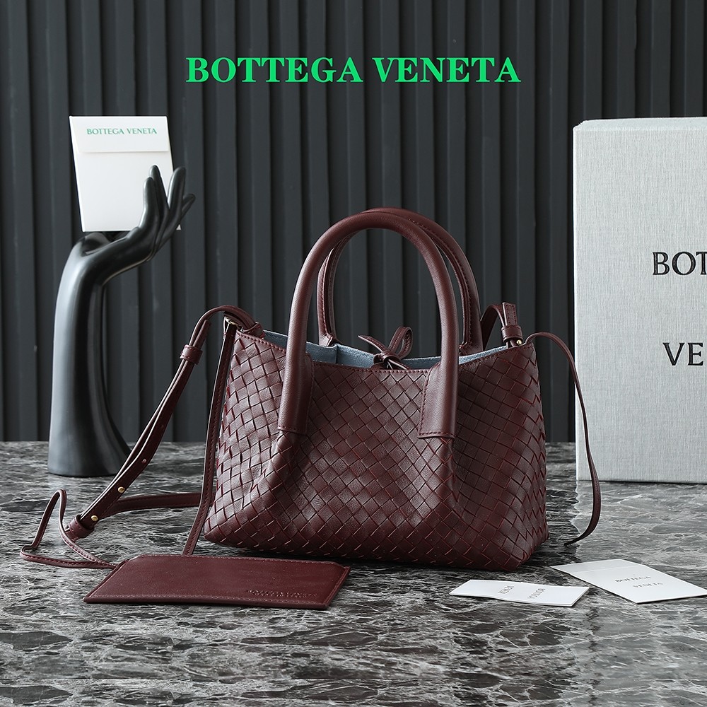 Bottega Veneta Mini Pinacoteca Handbag, Burgundy Leather Woven Design 1 a1744816411261 5784
