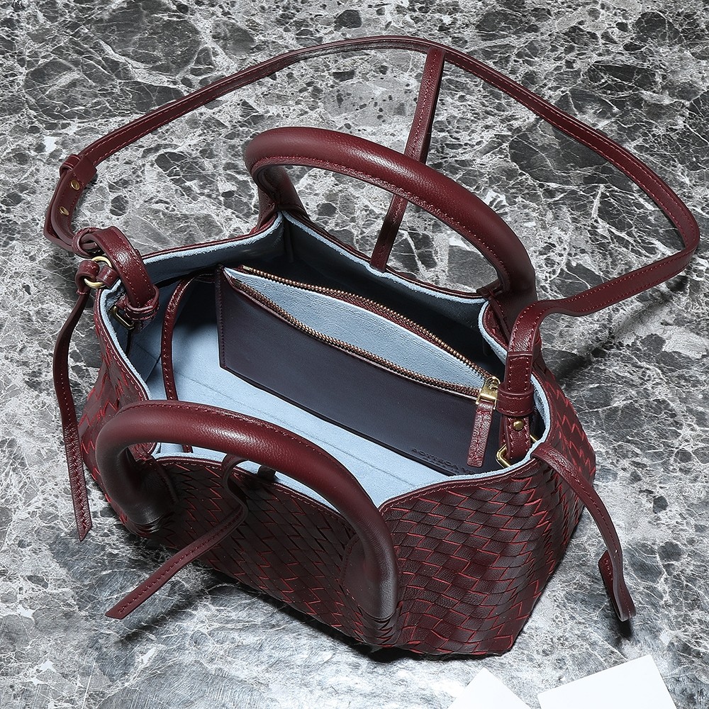 Bottega Veneta Mini Pinacoteca Handbag, Burgundy Leather Woven Design 6 a1744816412986 6818