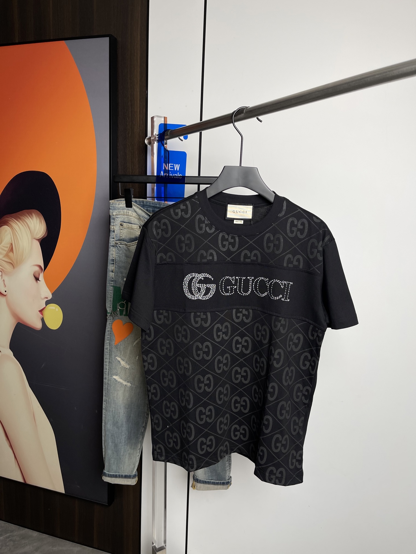 Gucci2026春夏新品短袖T恤，原版印花刺绣字母Logo，三标齐 帅气时尚，简约百搭款。纯棉面料.穿