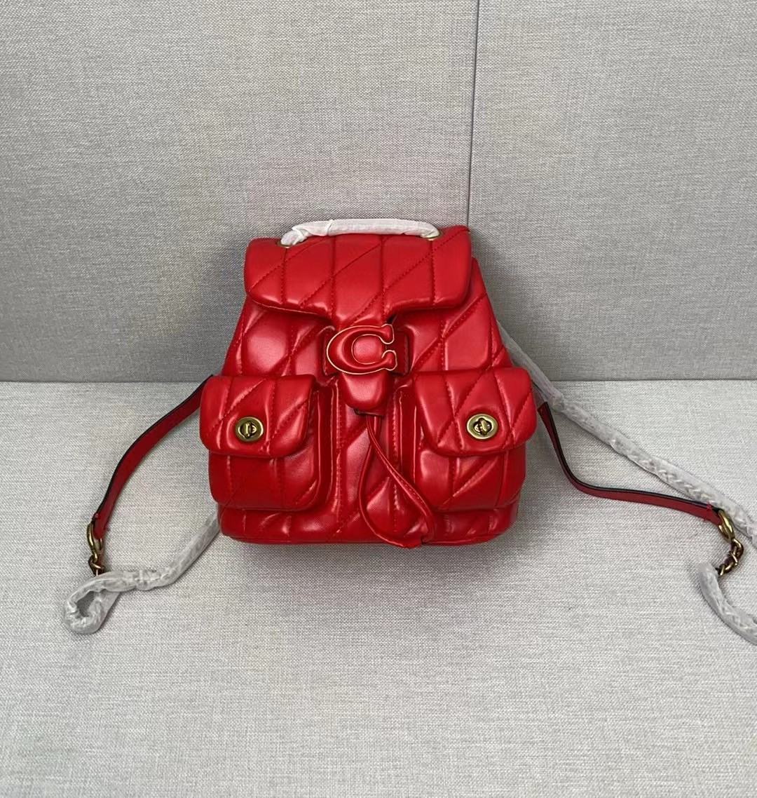 Coach双肩包4月新品 CU076 CU077經典Tabby系列的小背包 可愛到飞起 小羊皮材質,內置拉繩和搭扣,肩帶可調節 2