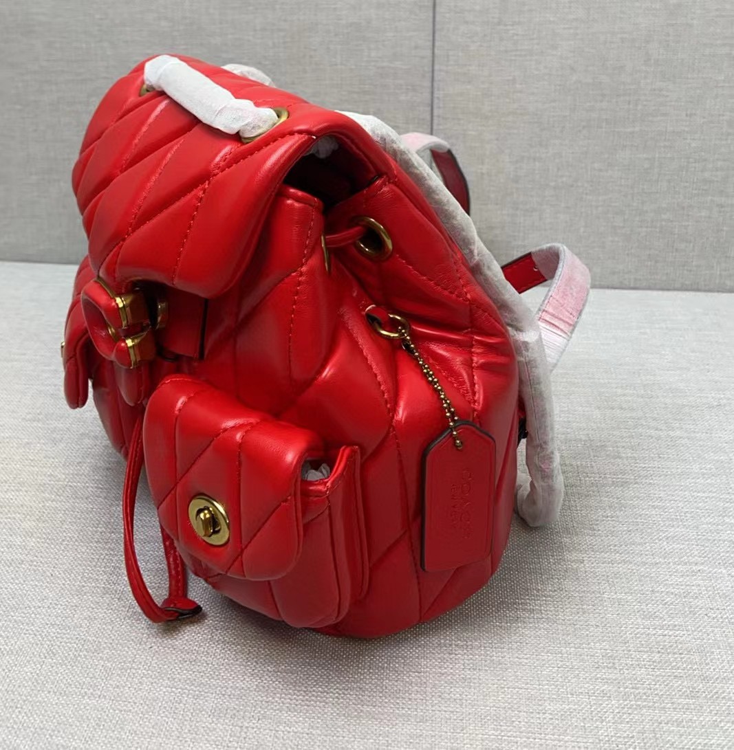 Coach双肩包4月新品 CU076 CU077經典Tabby系列的小背包 可愛到飞起 小羊皮材質,內置拉繩和搭扣,肩帶可調節 6