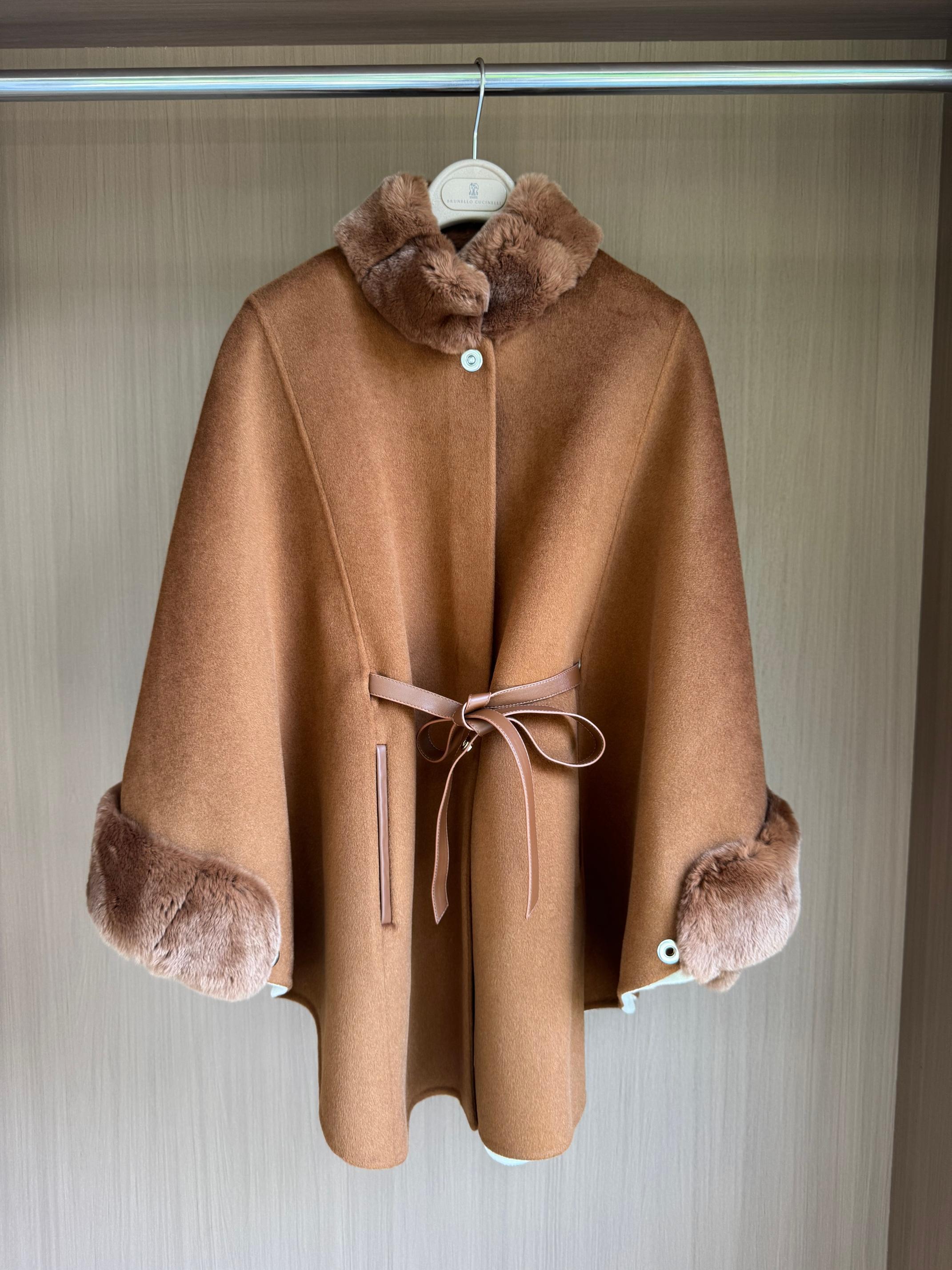 Elegant Wool Blend Cape Coat with Genuine Leather Belt - 9 Stylish Colors 10 a1759592451729 3174