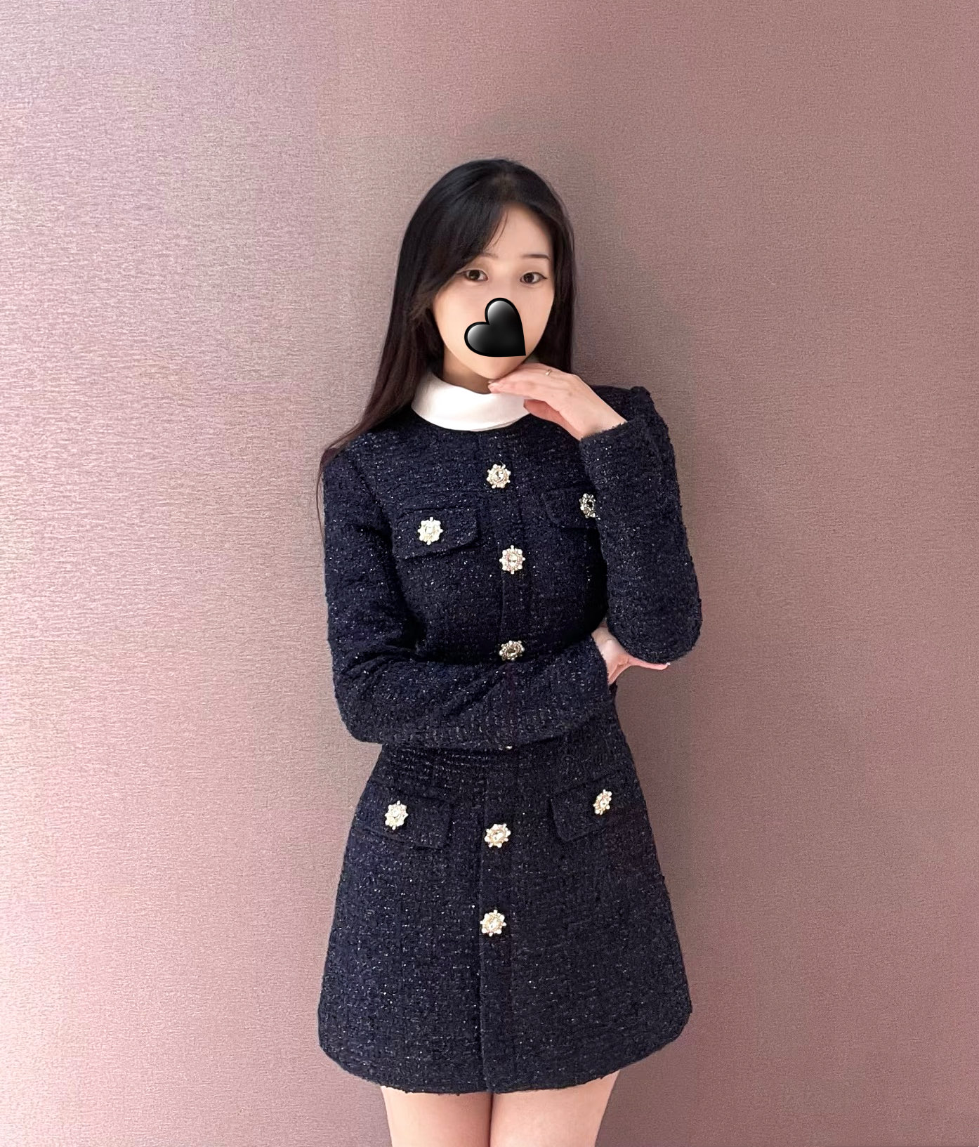 Elegant Tweed Dress: French Hepburn Style, Sequins, and Diamond Buckle Detail 10 a1759938346139 8357