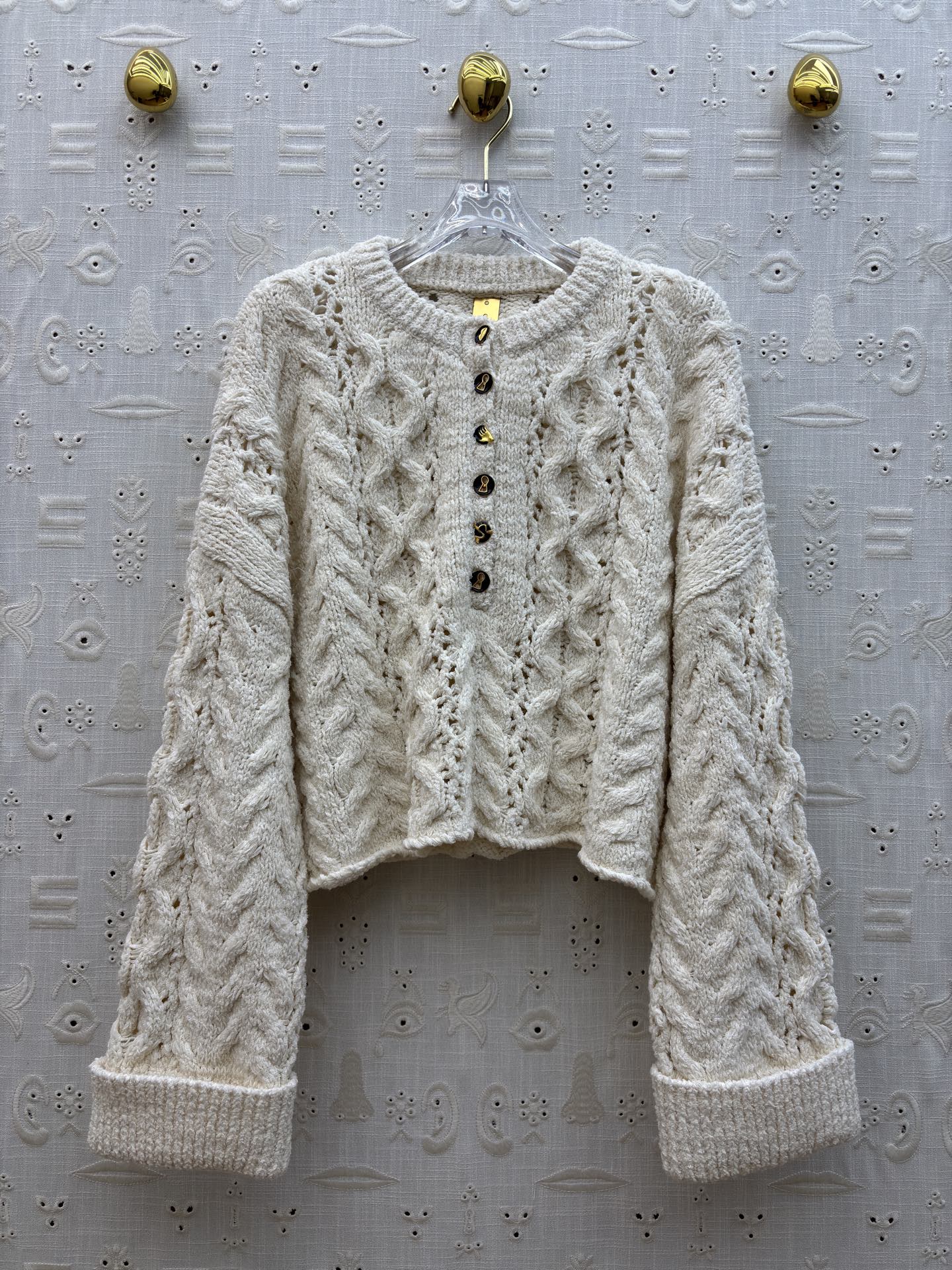 Sch Irregular Buckle Cable Knit Sweater, Gentle Spring Autumn Top 9 a1762012216680 4783