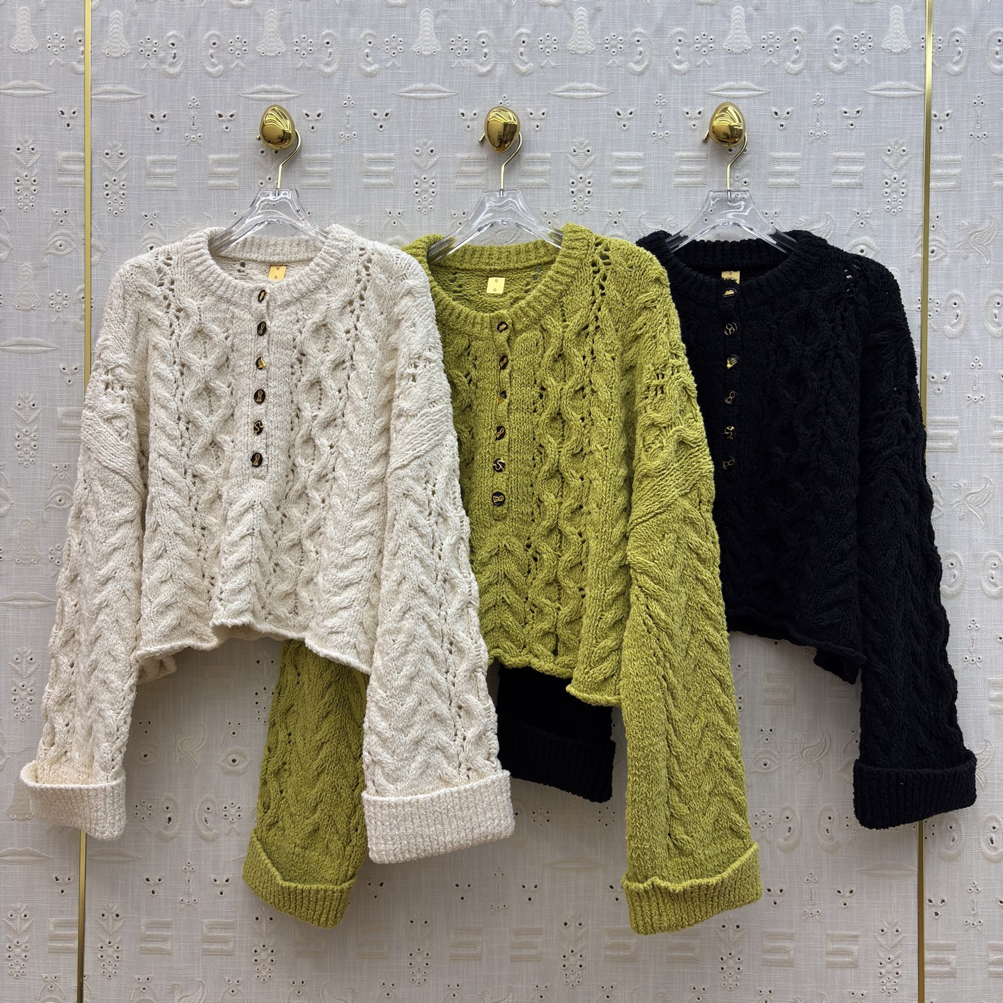 Sch Irregular Buckle Cable Knit Sweater, Gentle Spring Autumn Top 10 a1762012216681 3354
