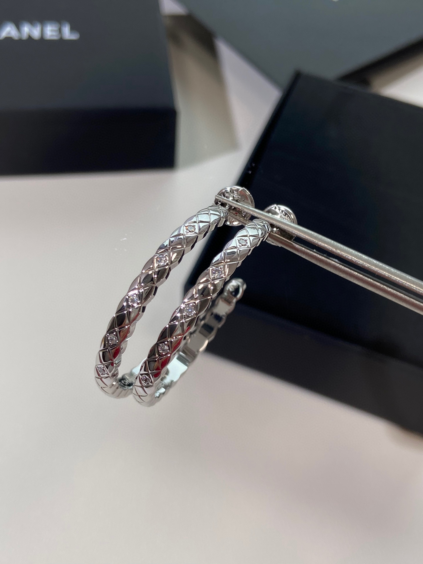 Elegant Coco Crush Earrings, Quilted Design with Sparkling Diamond Accents 3 i1748932977195 5473 0 5