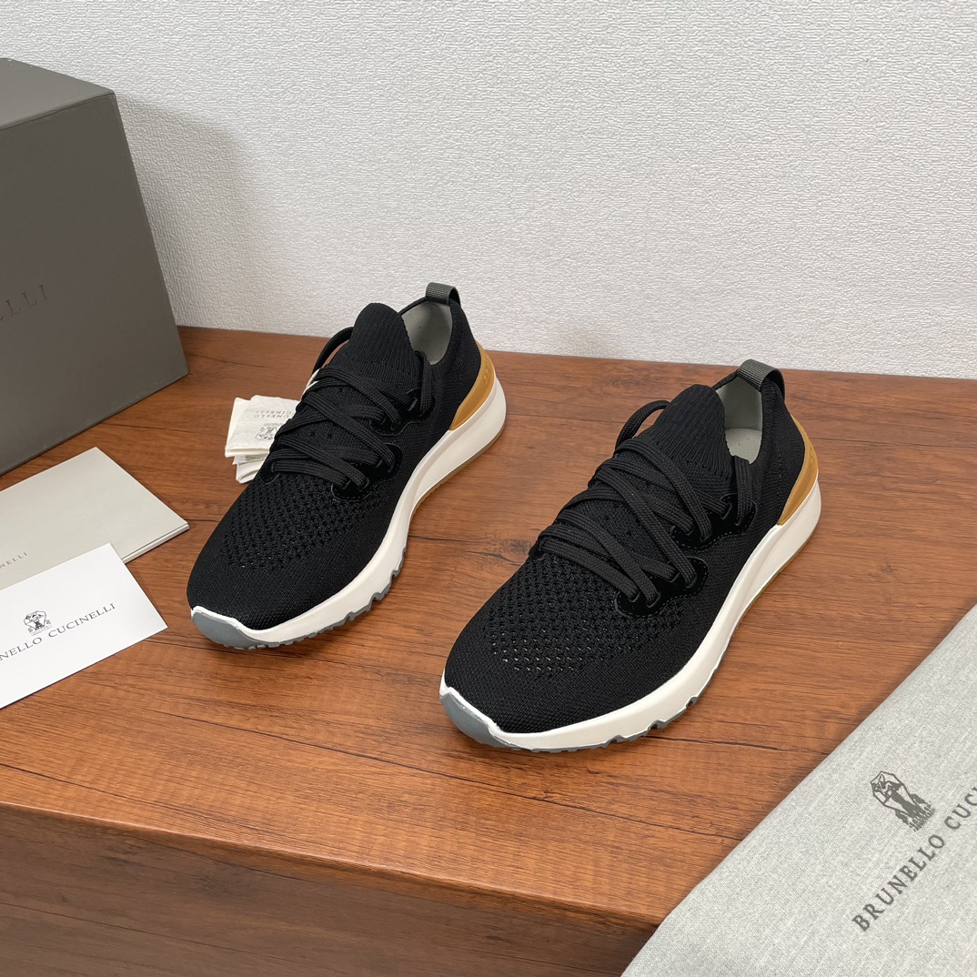 NO:275493,Coding batch Brunello Cucinelli BC new men's cotton knitted casual sneakers Brunello Cucinelli's classic yarn inspires the exquisiteness and sporty taste of this sneaker. The upper of the variegated knitted upper is extremely light and elastic, and the sides of the shoe show a tight appearance. The toe adopts the unique 