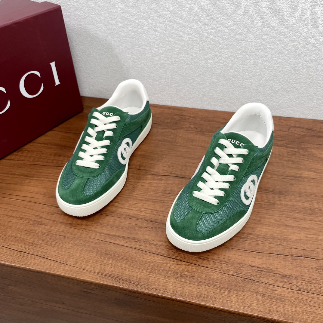 Top Fake Designer
 Gucci Shoes Sneakers Green Splicing Unisex Cowhide Fabric Rubber Sheepskin Summer Collection Fashion Sweatpants