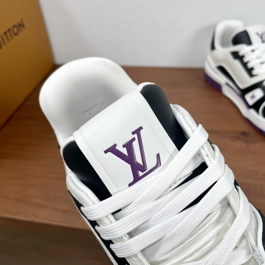 Louis Vuitton Trainer Sneaker: Leather, Black, White & Purple, Men's Size 39-44 8 i1729338710 1364 3