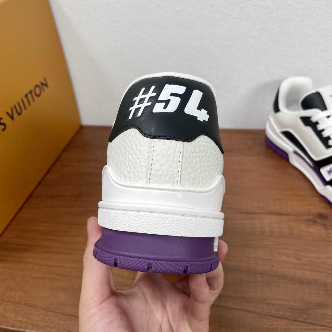 Louis Vuitton Trainer Sneaker: Leather, Black, White & Purple, Men's Size 39-44 6 i1729338710 406 2