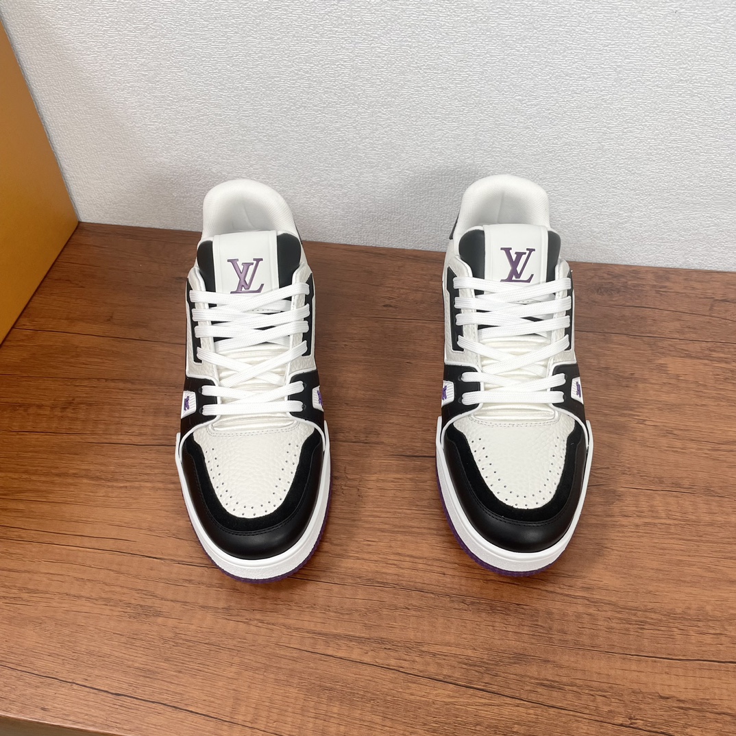 Louis Vuitton Trainer Sneaker: Leather, Black, White & Purple, Men's Size 39-44 3 i1729338710 5946 1