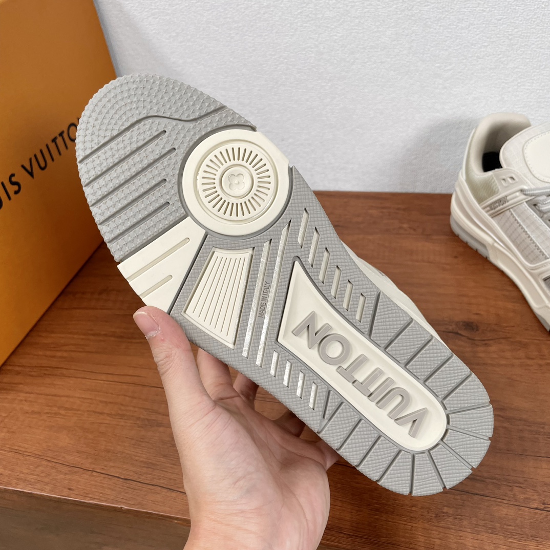 Louis Vuitton Trainer Sneaker: Beige Leather & Mesh, Iconic Design, Sizes 39-44 7 i1732536812 2146 2