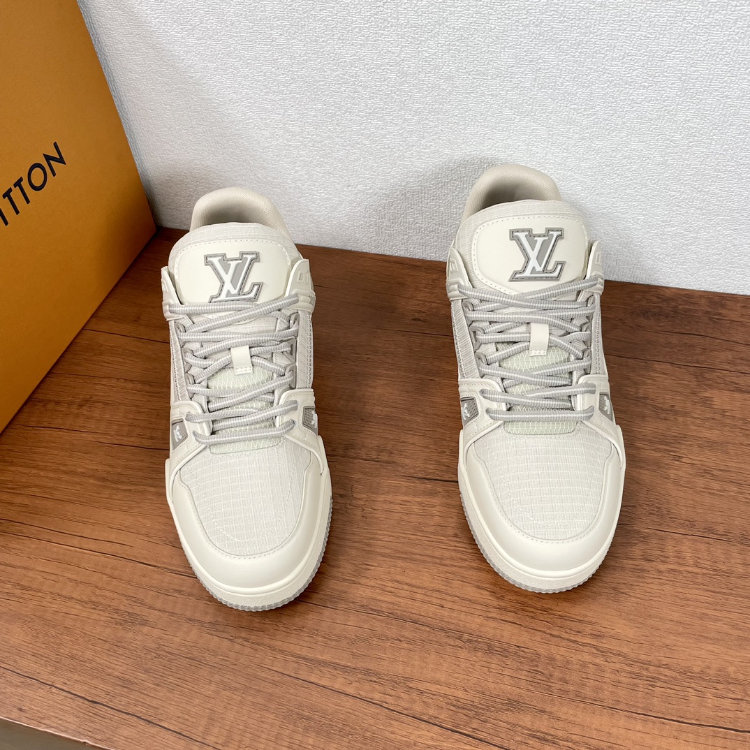 Louis Vuitton Trainer Sneaker: Beige Leather & Mesh, Iconic Design, Sizes 39-44 3 i1732536812 4348 0