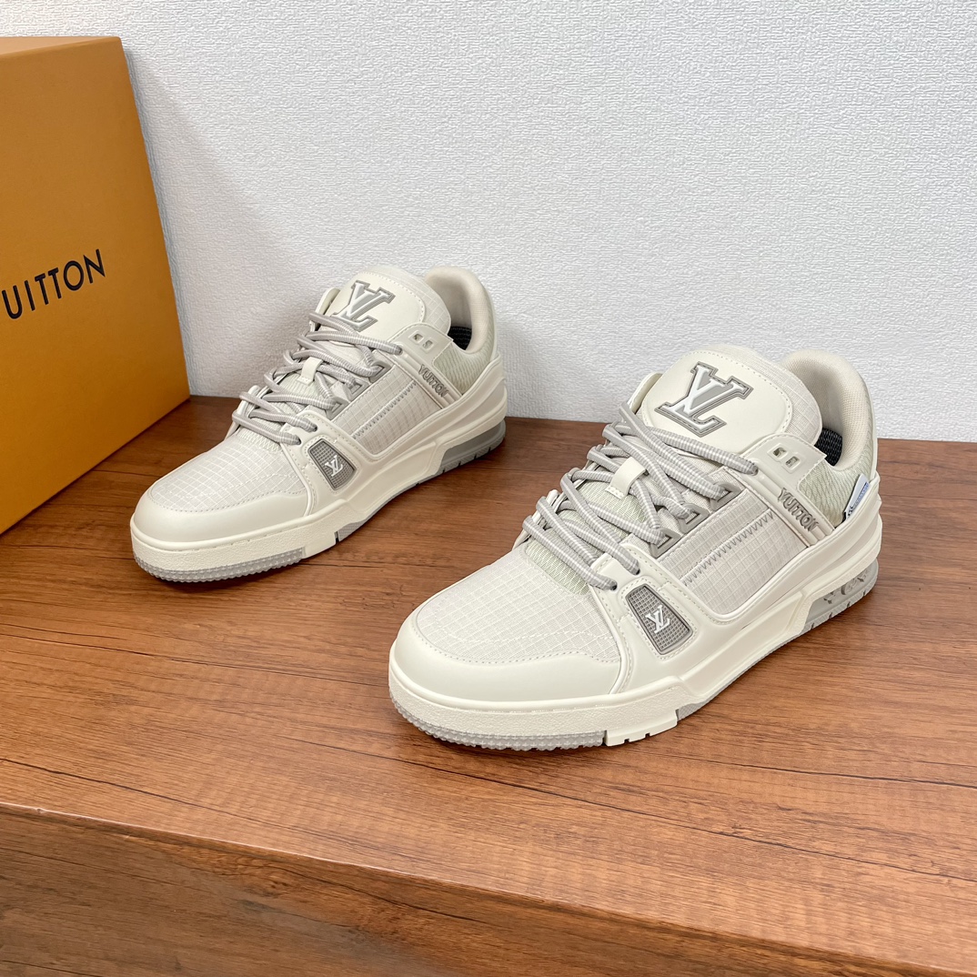 Louis Vuitton Trainer Sneaker: Beige Leather & Mesh, Iconic Design, Sizes 39-44 2 i1732536812 9880 4