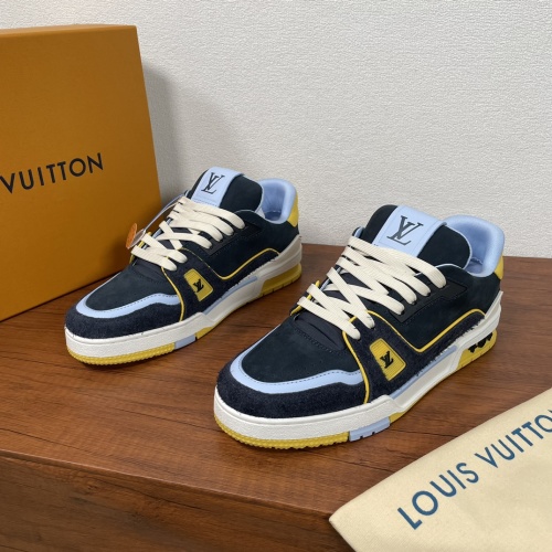 Louis Vuitton Trainer Sneaker Blue P500, Suede Leather, Retro Basketball Shoe 1 Louis Vuitton Trainer Sneaker Blue P500, Suede Leather, Retro Basketball Shoe