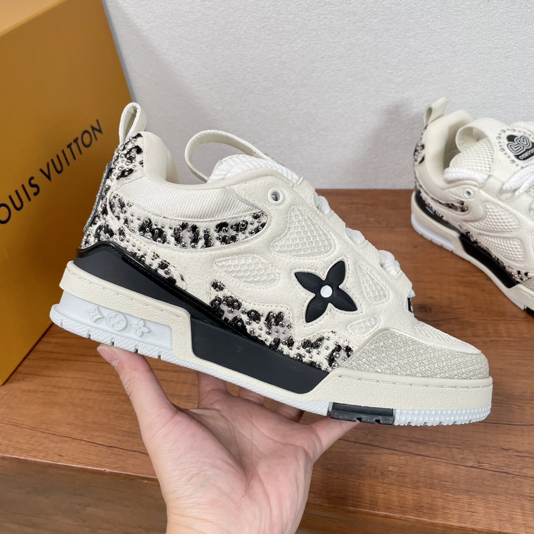 Louis Vuitton Skate Sneakers: Mesh & Leather, Studded Detail, Comfortable Fit 5 i1733402384 4665 0