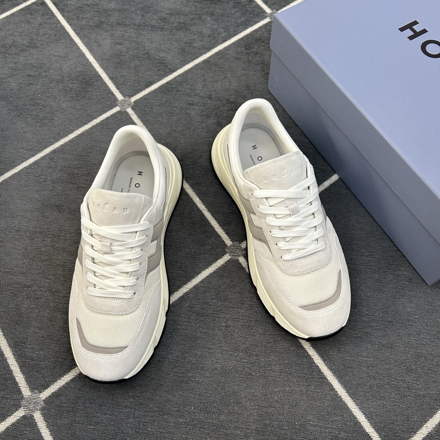 Hogan Men's White Leather & Suede Low-Top Sneakers, Size 39-44 4 i1744445327767 3466 0 2