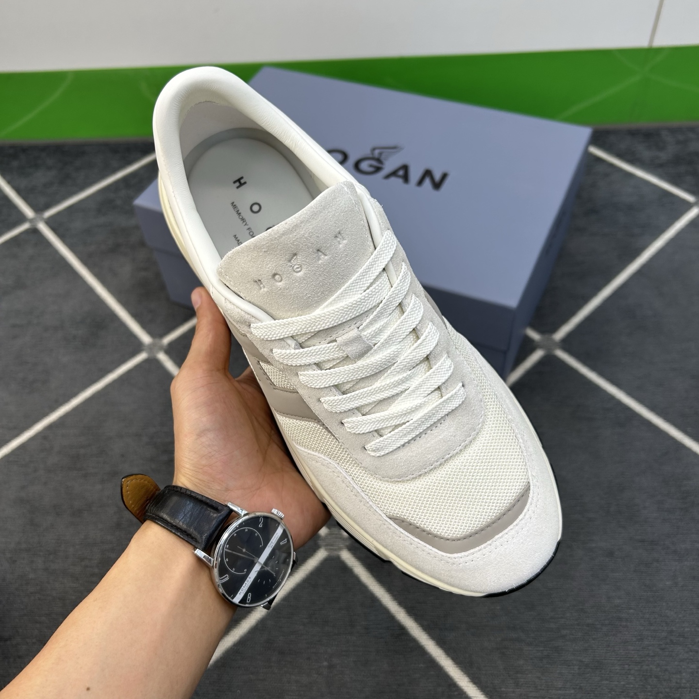 Hogan Men's White Leather & Suede Low-Top Sneakers, Size 39-44 7 i1744445327863 2179 0 5