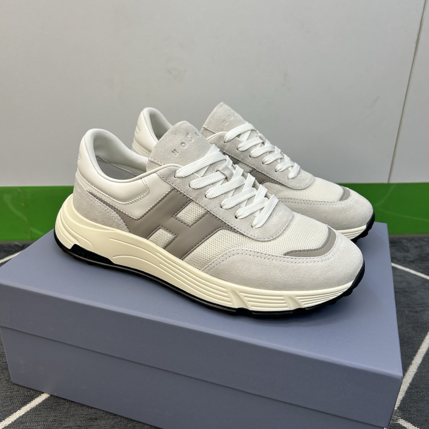 Hogan Men's White Leather & Suede Low-Top Sneakers, Size 39-44 5 i1744445327883 6897 0 3