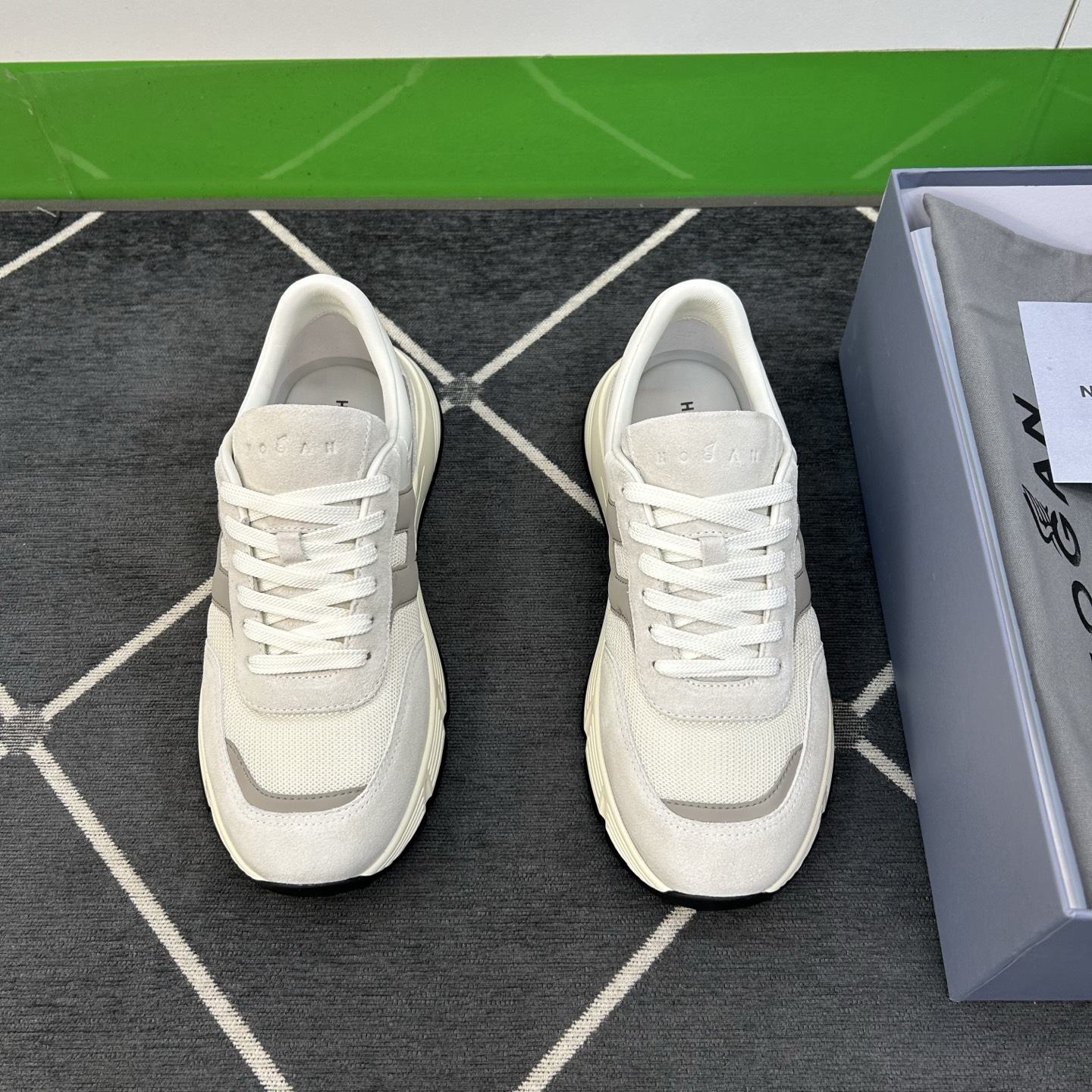 Hogan Men's White Leather & Suede Low-Top Sneakers, Size 39-44 1 Hogan Men's White Leather & Suede Low-Top Sneakers, Size 39-44