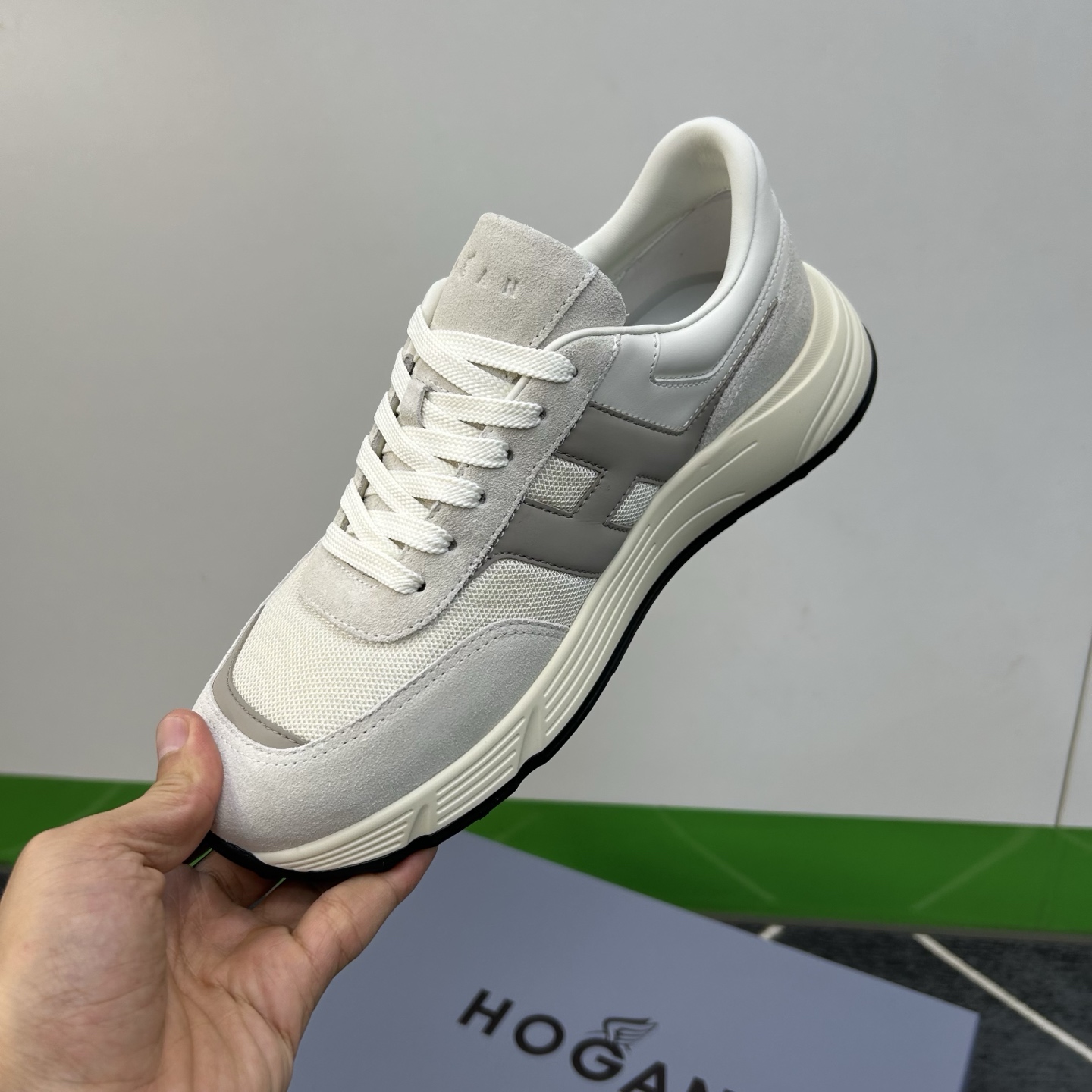 Hogan Men's White Leather & Suede Low-Top Sneakers, Size 39-44 10 i1744445329421 4609 0 8