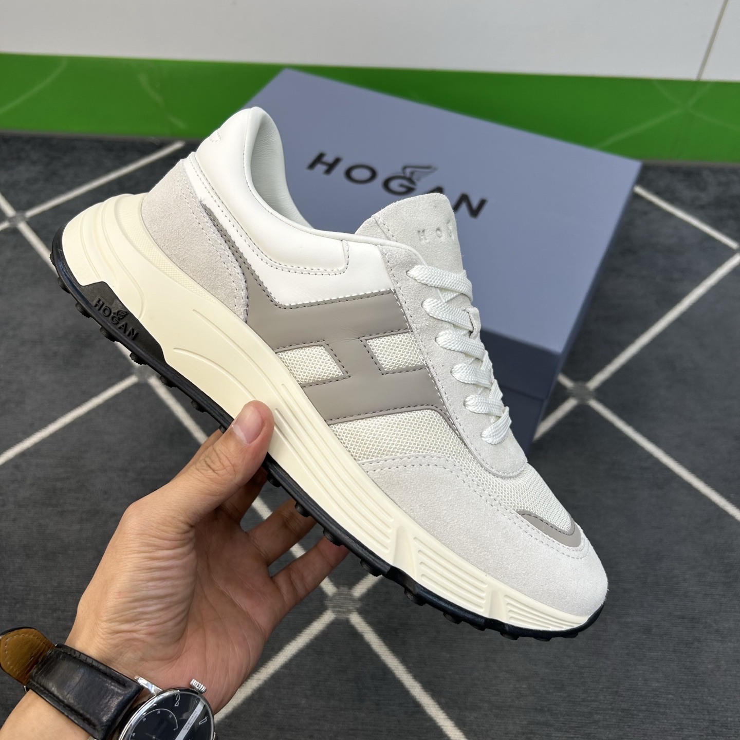 Hogan Men's White Leather & Suede Low-Top Sneakers, Size 39-44 6 i1744445329439 5821 0 4