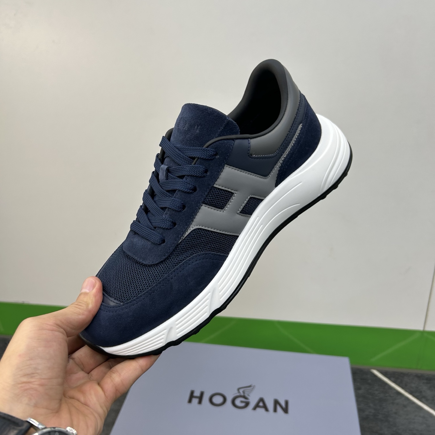 Hogan Men's Leather and Mesh Lace-Up Sneakers - Blue, Size 39-44 10 i1744445339567 7255 0 8