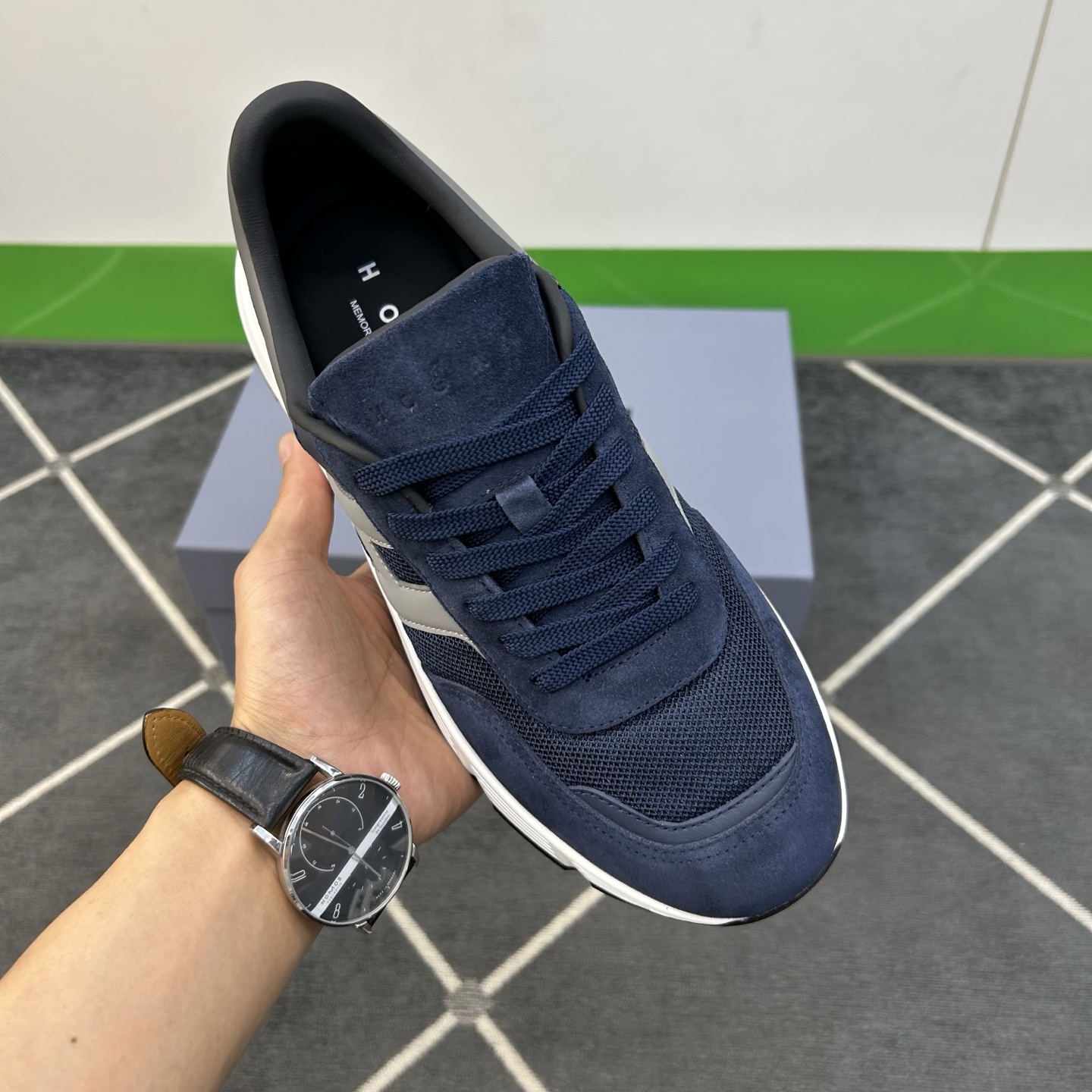 Hogan Men's Leather and Mesh Lace-Up Sneakers - Blue, Size 39-44 7 i1744445339585 2603 0 5