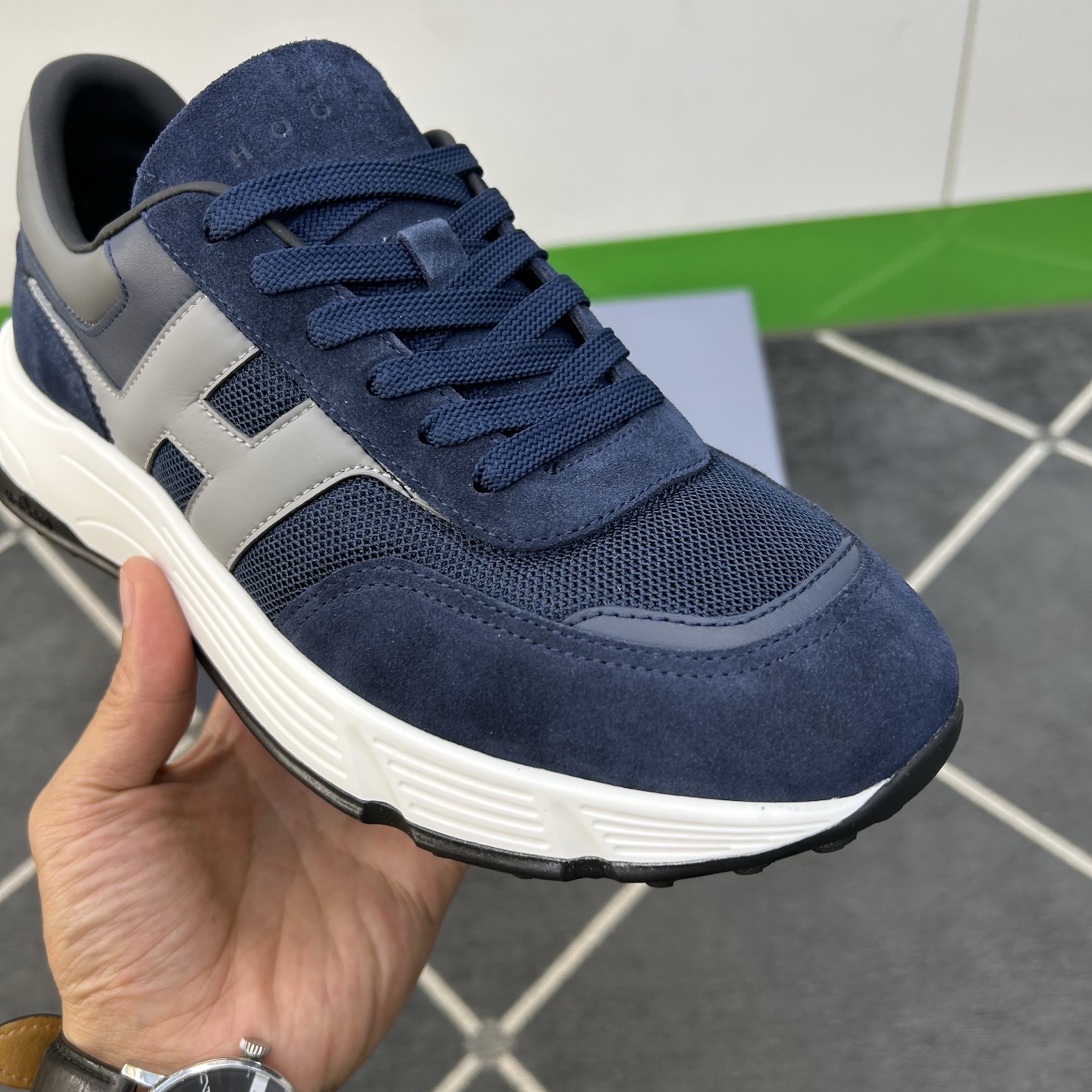 Hogan Men's Leather and Mesh Lace-Up Sneakers - Blue, Size 39-44 8 i1744445340839 2777 0 6