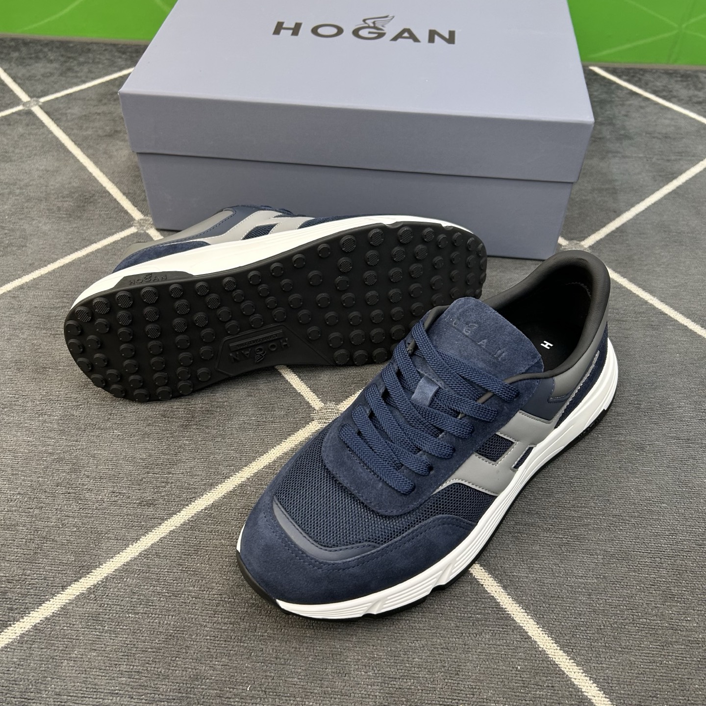 Hogan Men's Leather and Mesh Lace-Up Sneakers - Blue, Size 39-44 11 i1744445340884 8091 0 9