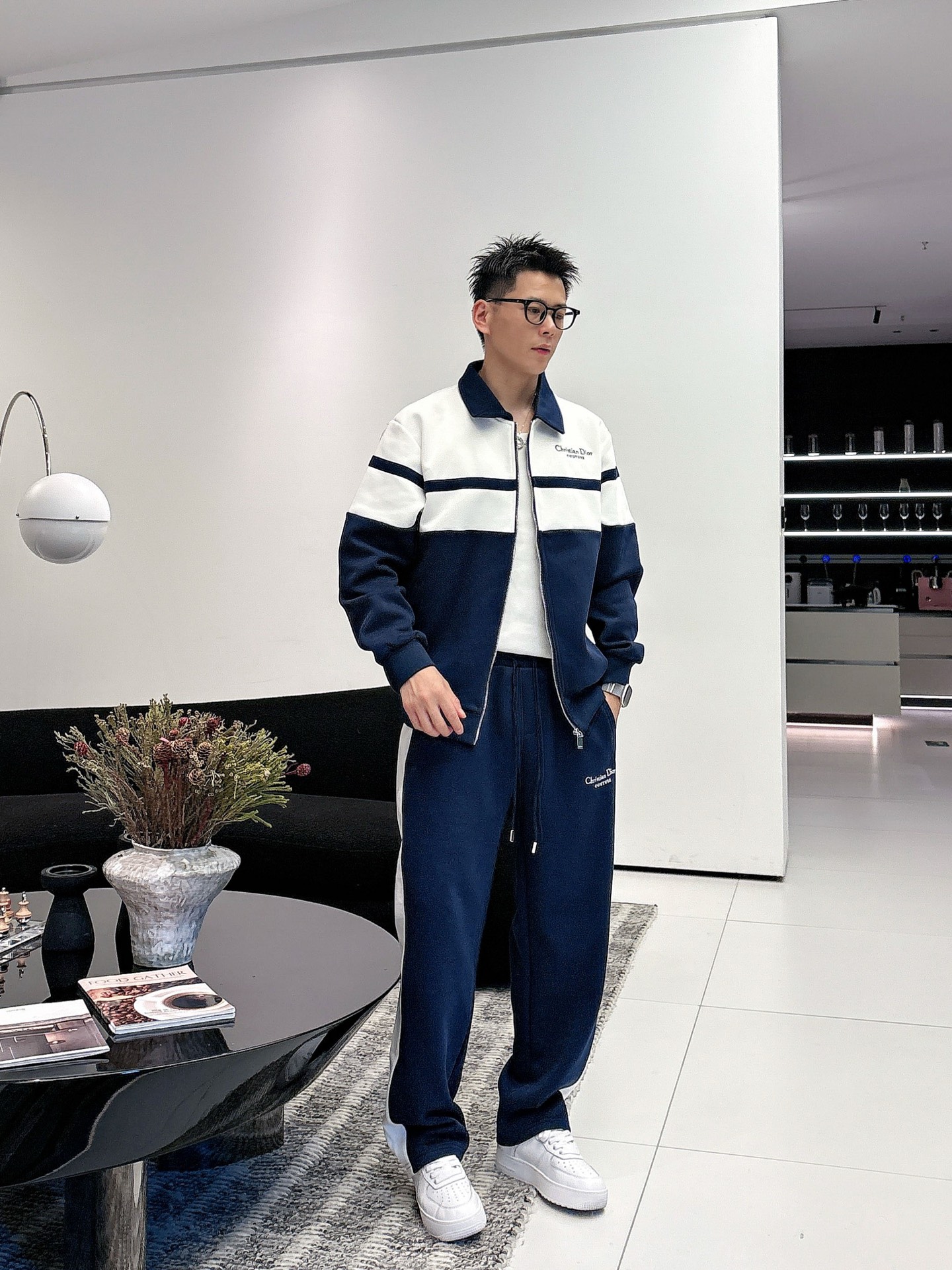 Dior Heren Trainingspak - Tweekleurig Design met Logo - Comfortabele Pasvorm
