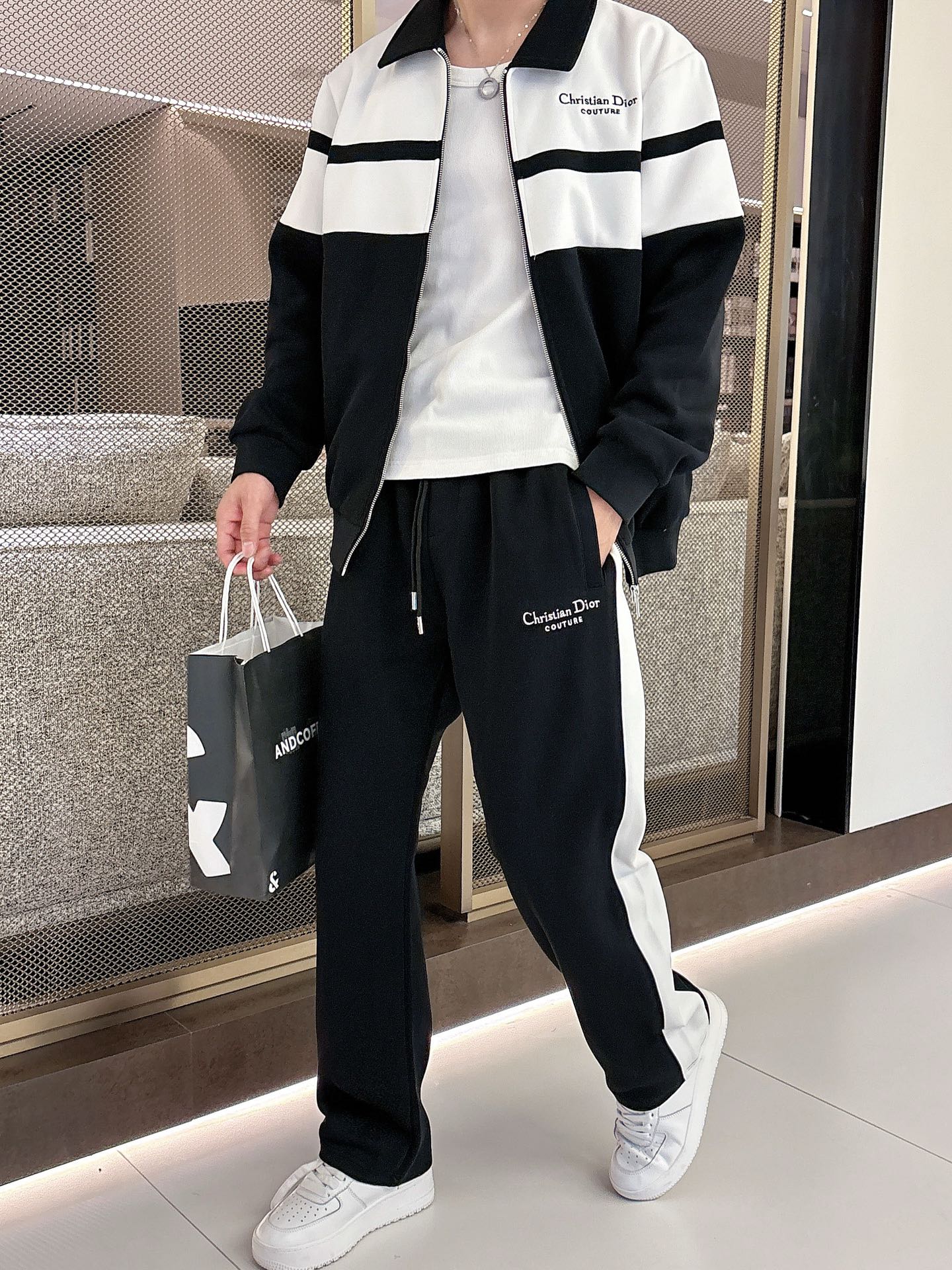 Dior Black & White Knit Tracksuit Set - Embroidered Logo, Casual Style 6 i1758471587460 7342 0 4