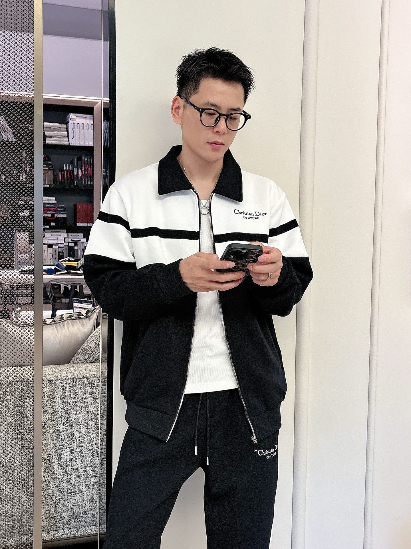 Dior Black & White Knit Tracksuit Set - Embroidered Logo, Casual Style 5 i1758471587509 9644 0 5