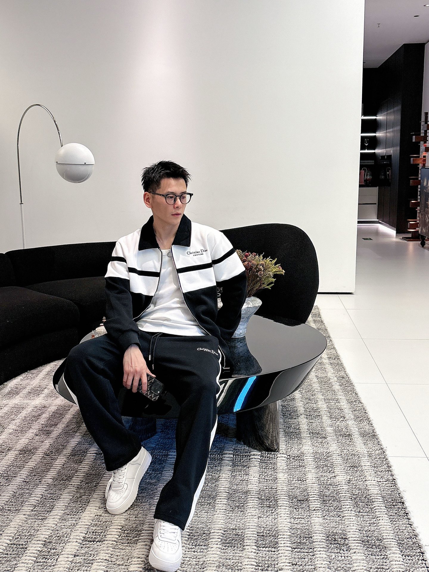 Dior Black & White Knit Tracksuit Set - Embroidered Logo, Casual Style 10 i1758471588387 4598 0 7