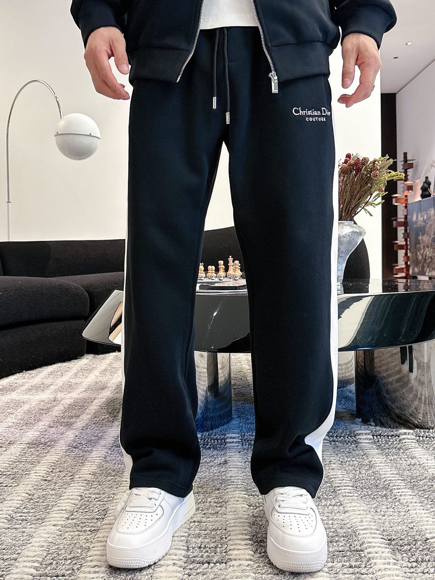 Dior Black & White Knit Tracksuit Set - Embroidered Logo, Casual Style 11 i1758471588403 699 0 10