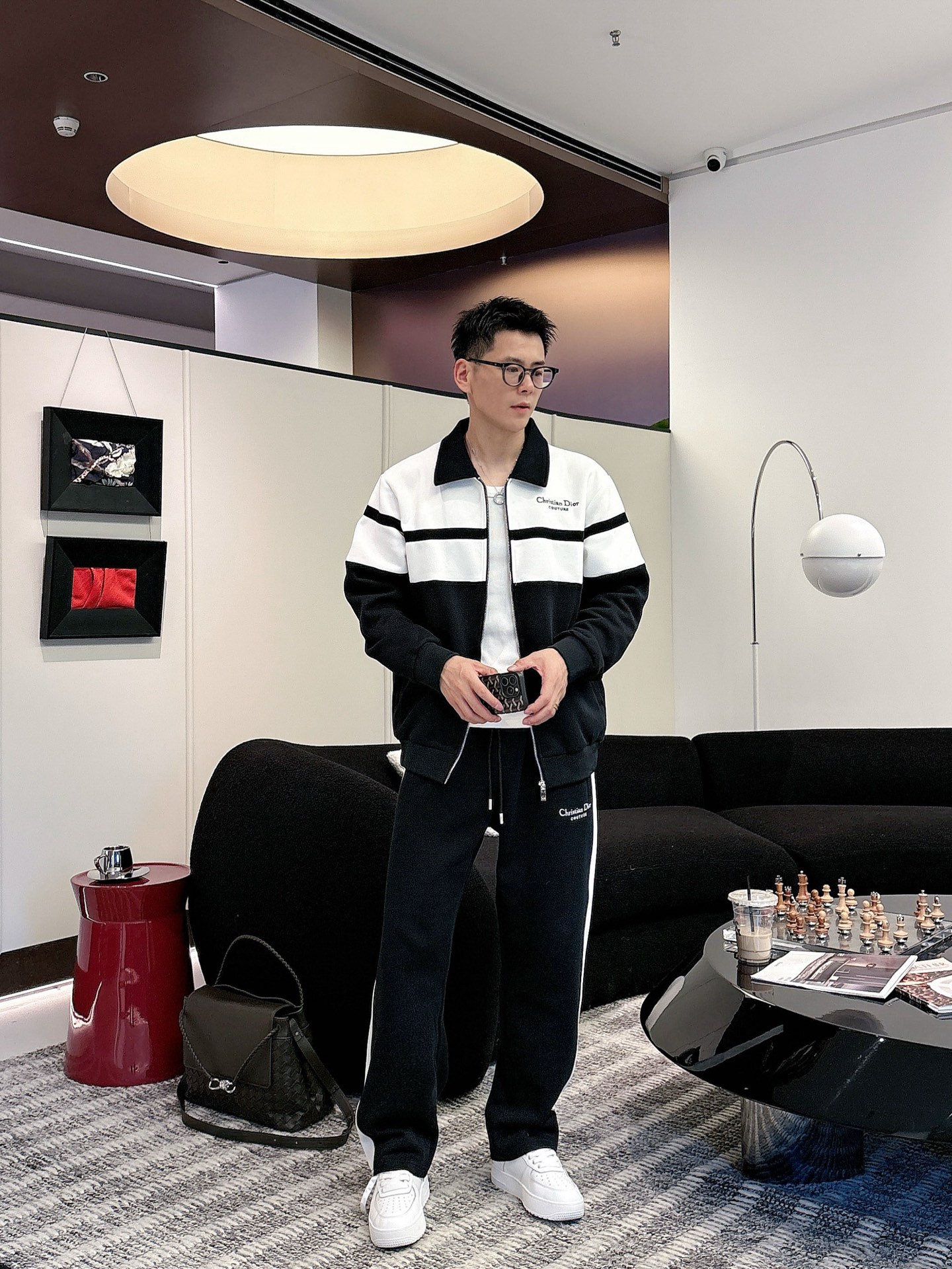 Dior Black & White Knit Tracksuit Set - Embroidered Logo, Casual Style 2 i1758471588849 8084 0 8