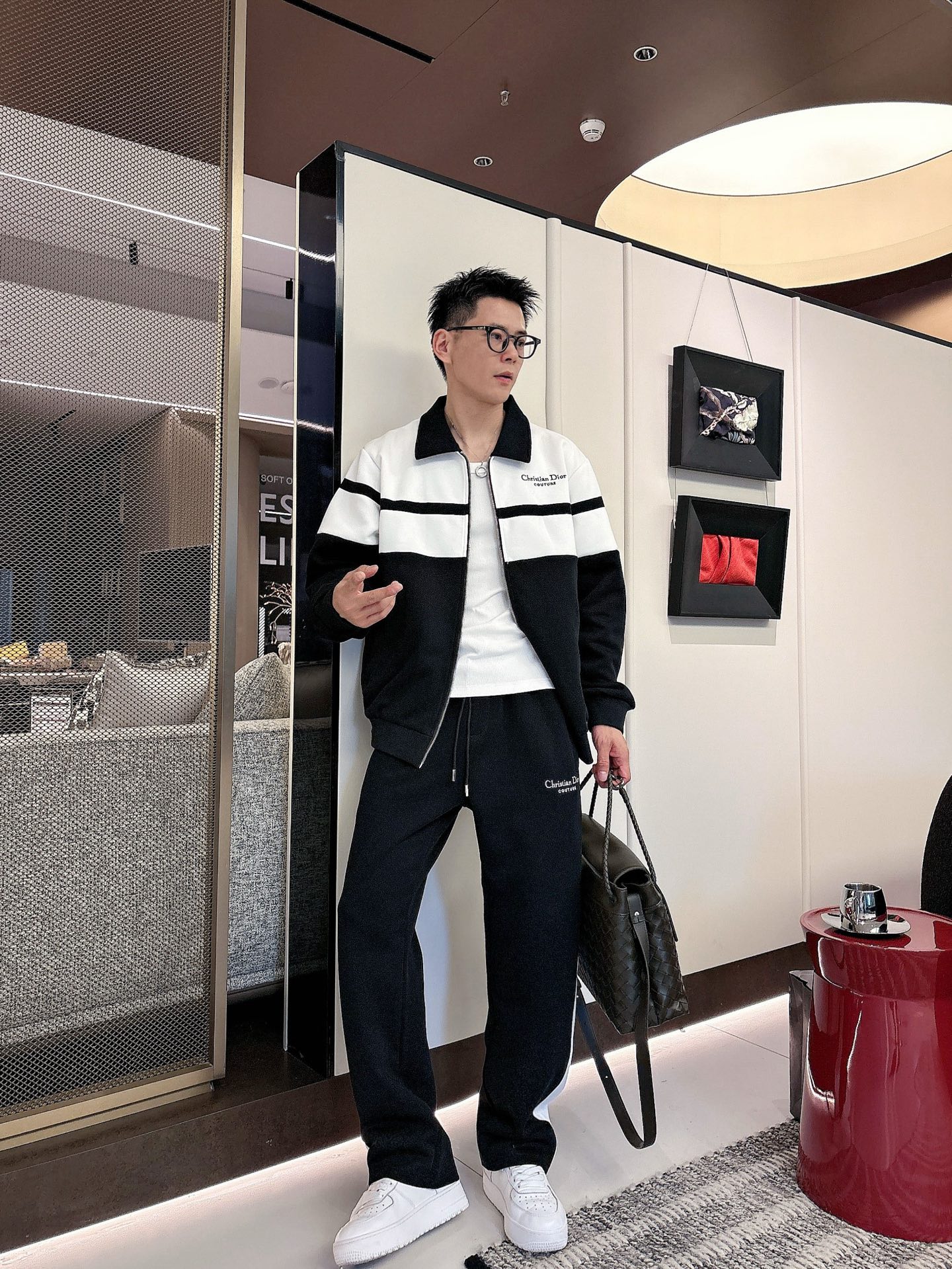 Dior Black & White Knit Tracksuit Set - Embroidered Logo, Casual Style 3 i1758471595879 6830 0 13