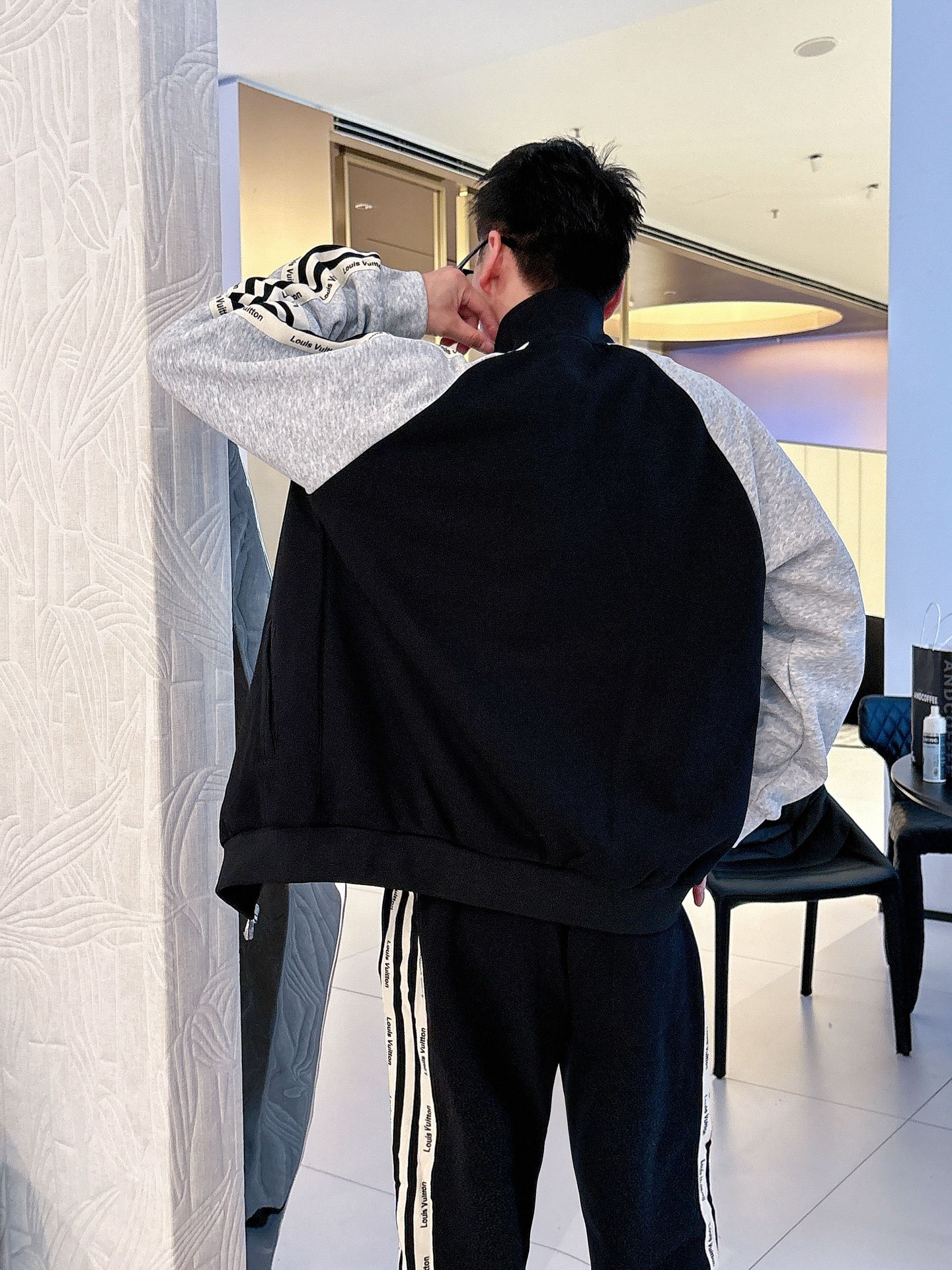 Louis Vuitton Men's Black & Grey Tracksuit Set, Designer Logo, Casual Style 14 i1758471981330 496 0 1