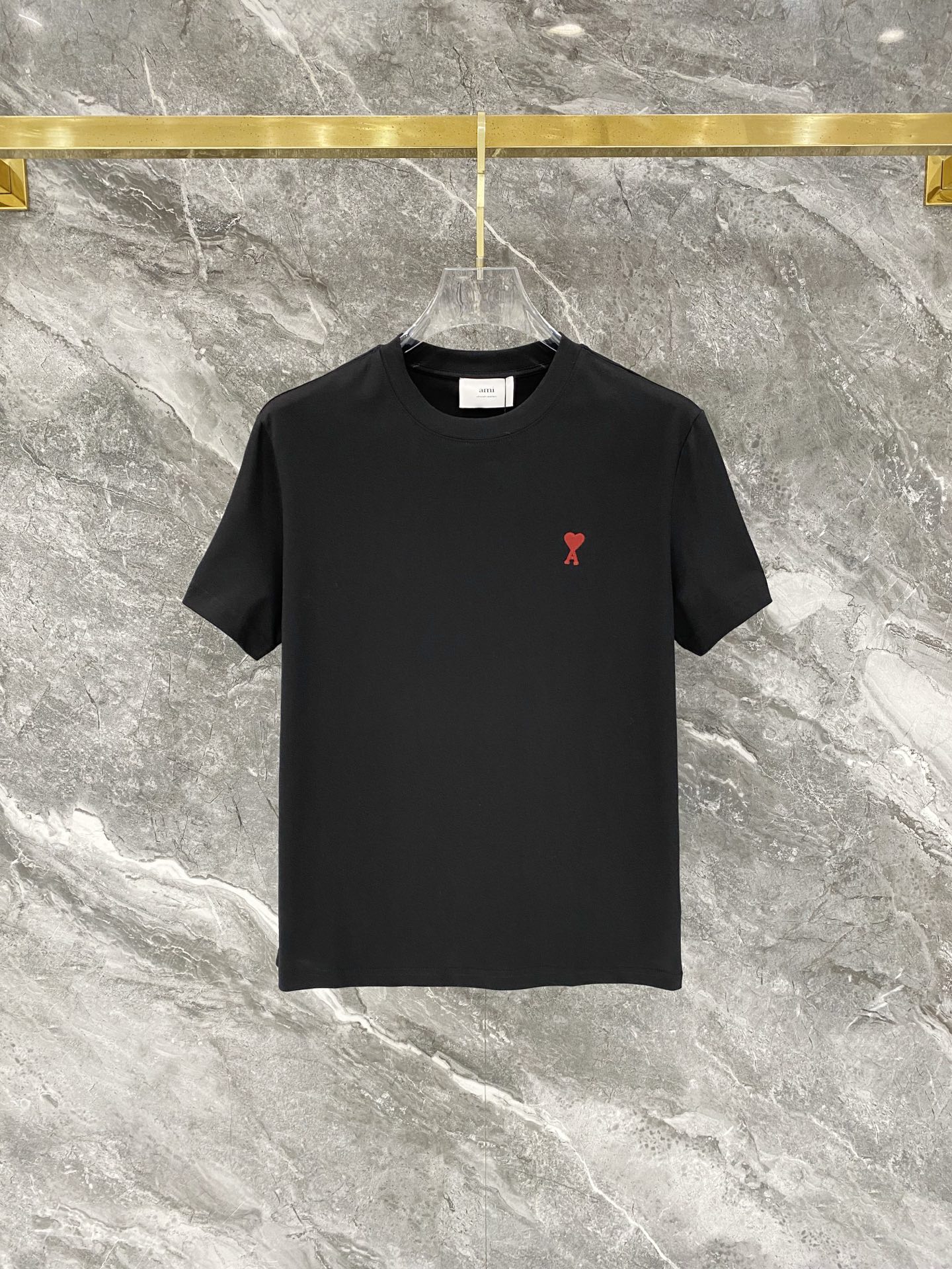 P95 ami 26ss nueva camiseta de manga corta unisex, diseño clásico de logo de gran marca, camiseta casual de manga corta…