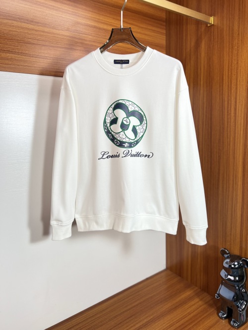 Louis Vuitton 2025 Fall/Winter White Cotton Sweatshirt with Logo Applique 10 Louis Vuitton 2025 Fall/Winter White Cotton Sweatshirt with Logo Applique