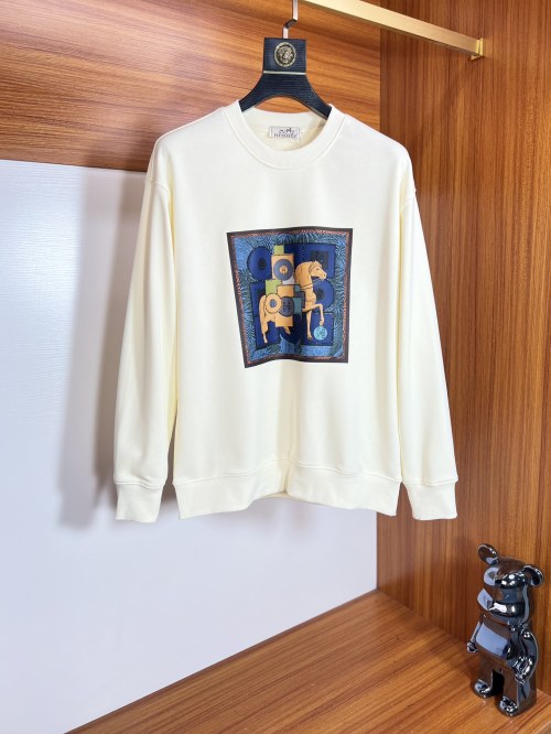 Hermes 2025 FW Cotton Sweatshirt With Diamond Printing, Couple Style 1 Hermes 2025 FW Cotton Sweatshirt With Diamond Printing, Couple Style