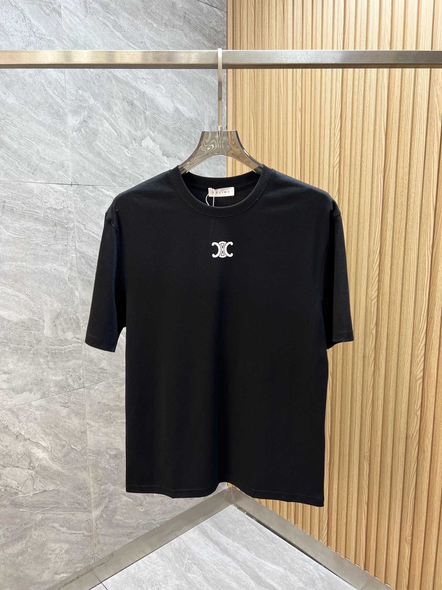 NO:757308,Celine/Celine 2026 spring and summer new products, complete with three labels, mercerized cotton round neck short-sleeved T-shirt, counter size M-XXXL / recommended L,,celine,celine,T-shirt,tees,t-shirt,19860909Celine/赛琳 2026年春夏新品上新 三标齐全 丝光棉圆领短袖T恤 专柜码数M-XXXL /建议L,,celine,celine,T-shirt,tees，t-shirt,,Men's clothing