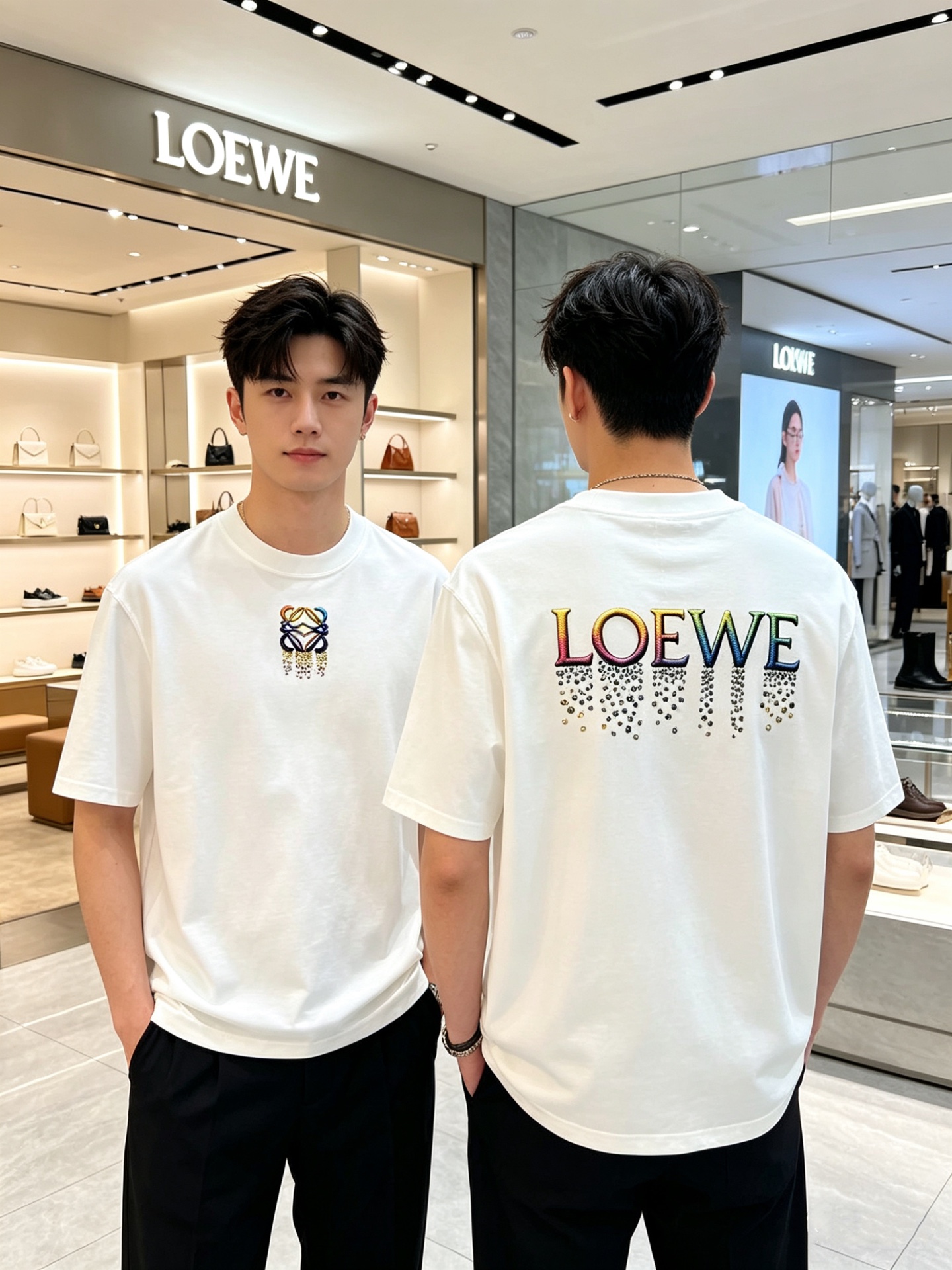 NO:840316,Loewe/Luo Yiwei 2026 spring and summer new products, complete with three labels, round neck pure cotton short-sleeved T-shirt, good product does not need to be introduced too much, look at the details, counter size M-XXXL / recommended L, slightly loose version,, loewe, loewe, T-shirt, tees, t-shirt,19860909Loewe/罗意威 2026春夏新品 三标齐全 圆领纯棉短袖T恤 好货不用过多介绍 看细节 专柜码数M-XXXL /建议L 微宽松版型,,loewe,loewe,T-shirt,tees，t-shirt,,Men's clothing