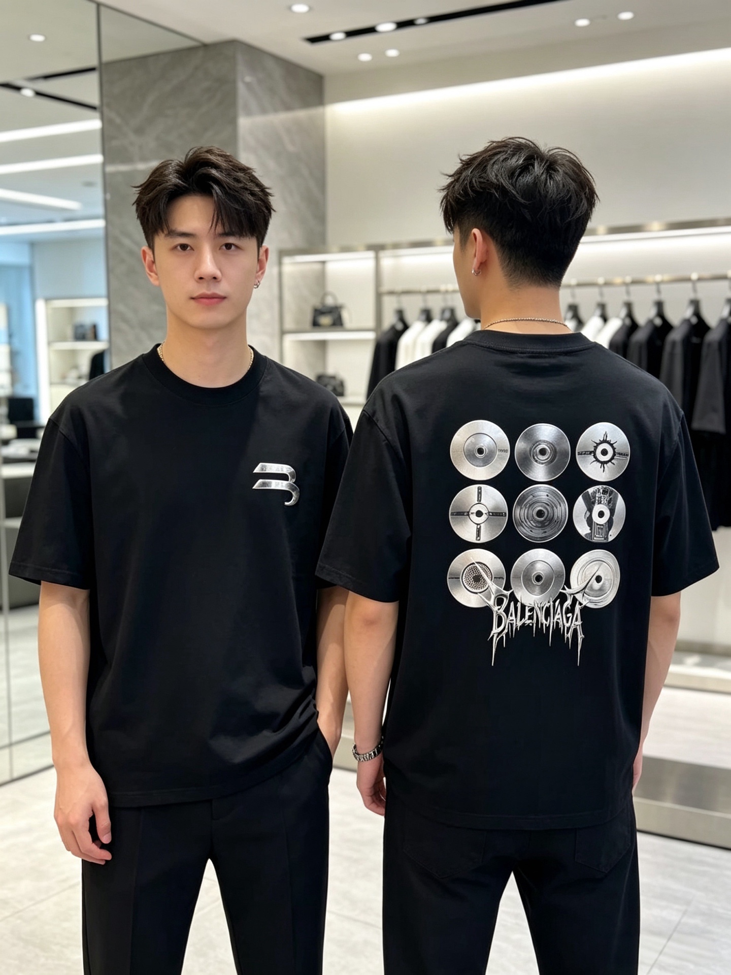NO:840319,Balenciaga/Balenciaga 2026 spring and summer new products, complete with three labels, round neck pure cotton short-sleeved T-shirt, good product without too much introduction, look at the details, counter size M-XXXL / recommended L, slightly loose version,,balenciaga,balenciaga,T-shirt,tees,t-shirt,19860909Balenciaga/巴黎世家 2026春夏新品 三标齐全 圆领纯棉短袖T恤 好货不用过多介绍 看细节 专柜码数M-XXXL /建议L 微宽松版型,,balenciaga,balenciaga,T-shirt,tees，t-shirt,,Men's clothing