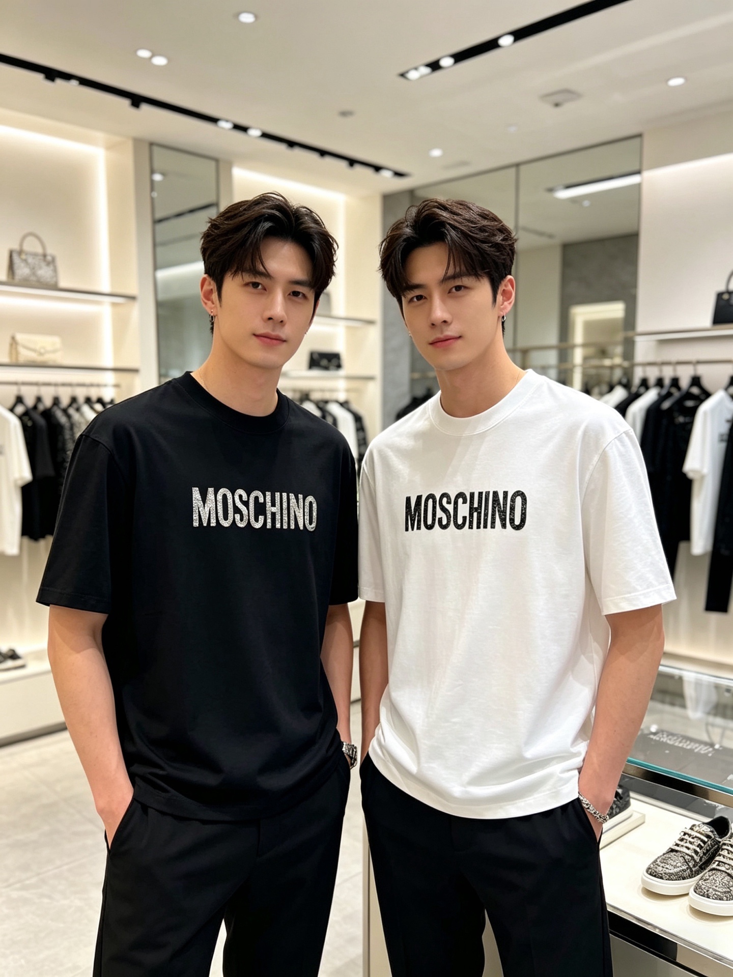 NO:840349,Moschino 2026 spring and summer new products, complete with three labels, round neck pure cotton short-sleeved T-shirt, good product does not need to be introduced too much, look at the details, counter size M-XXXL / recommended L, slightly loose version, T-shirt, tees, t-shirt,19860909莫斯奇诺 2026春夏新品 三标齐全 圆领纯棉短袖T恤 好货不用过多介绍 看细节 专柜码数M-XXXL /建议L 微宽松版型,,T-shirt,tees，t-shirt,,Men's clothing
