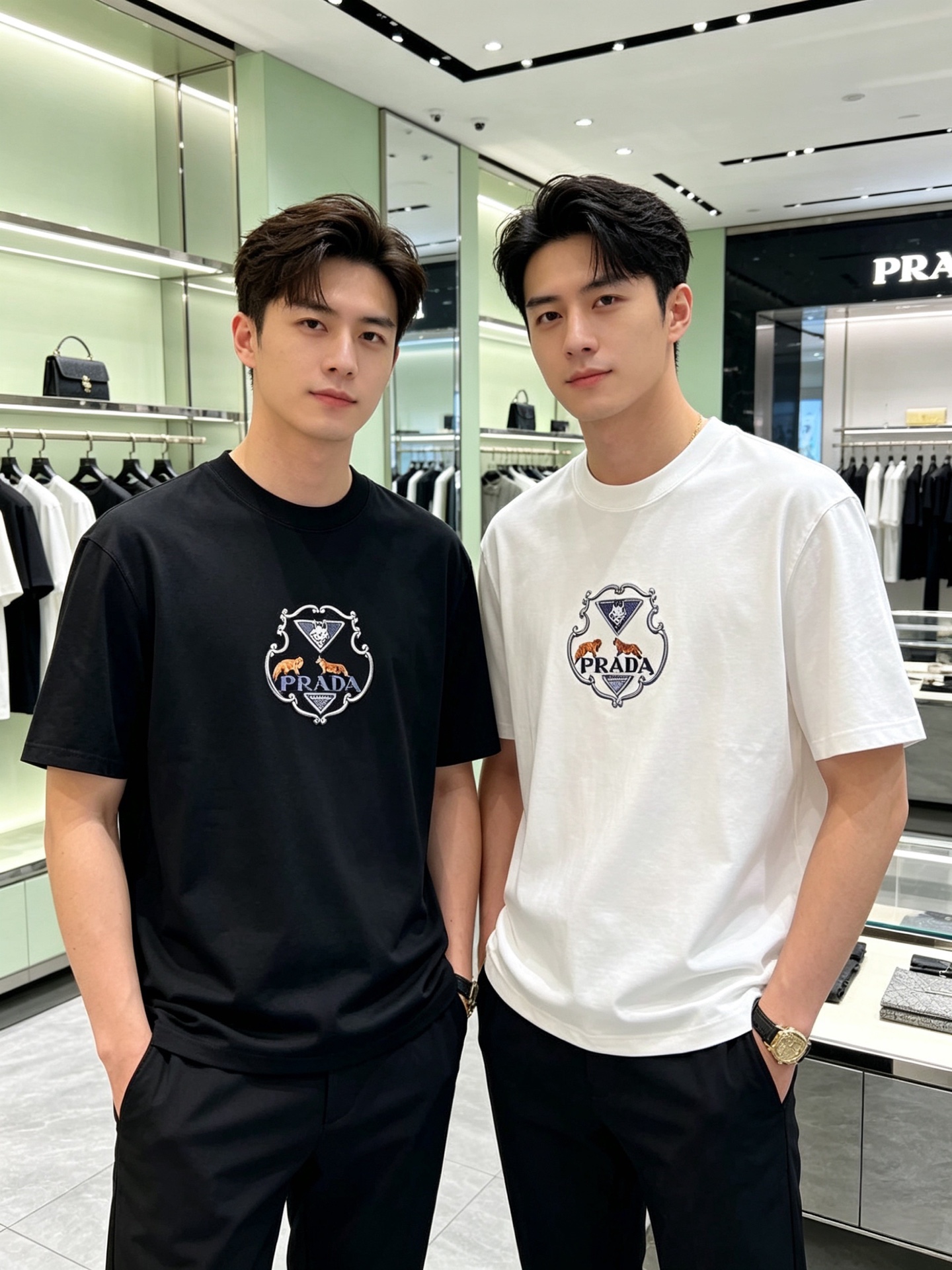 NO:840402,prada/Prada 2026 spring and summer new products, complete with three standards, round neck pure cotton short-sleeved T-shirt, good product does not need to be introduced too much, look at the details, counter size M-XXXL / recommended L, slightly loose version, prada, prada, T-shirt, tees, t-shirt,19860909prada/普拉达 2026春夏新品 三标齐全 圆领纯棉短袖T恤 好货不用过多介绍 看细节 专柜码数M-XXXL /建议L 微宽松版型,,prada,prada,T-shirt,tees，t-shirt,,Men's clothing